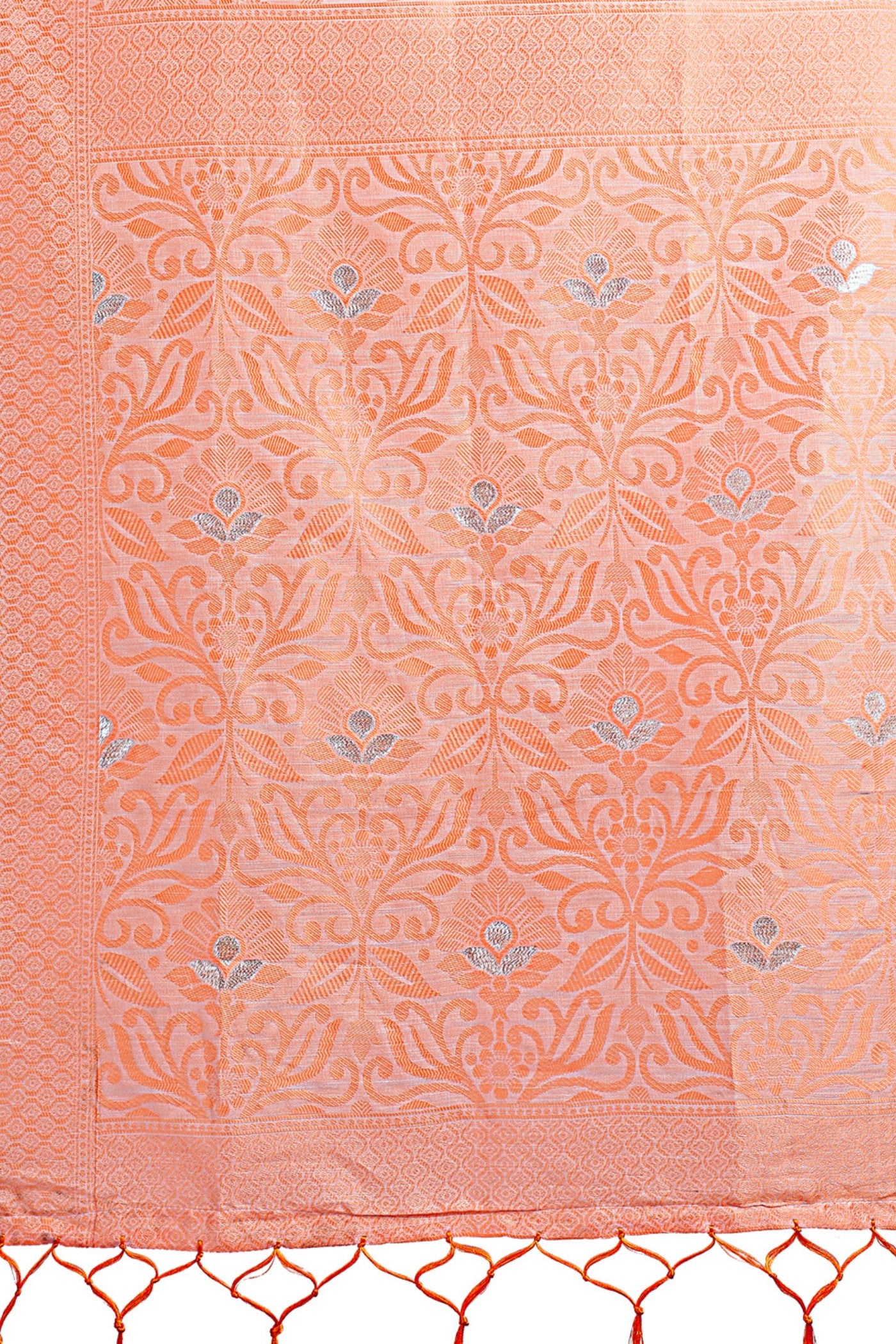 Buy MySilkLove Pum Peach Linen Cotton Saree Online