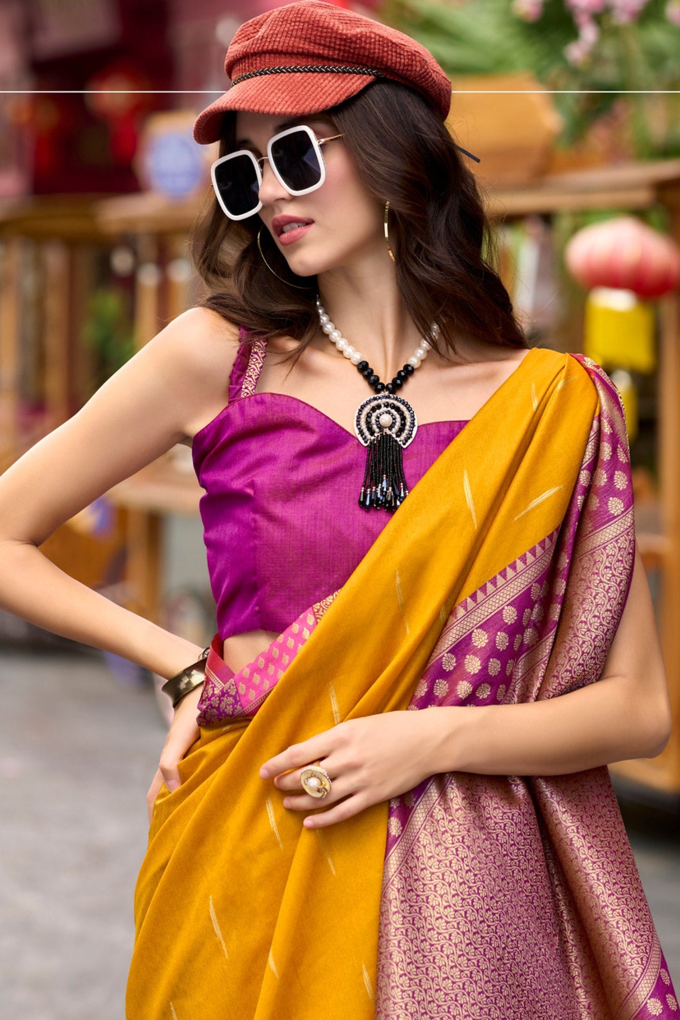 MySilkLove Bright Sun Yellow Woven Banarasi Saree