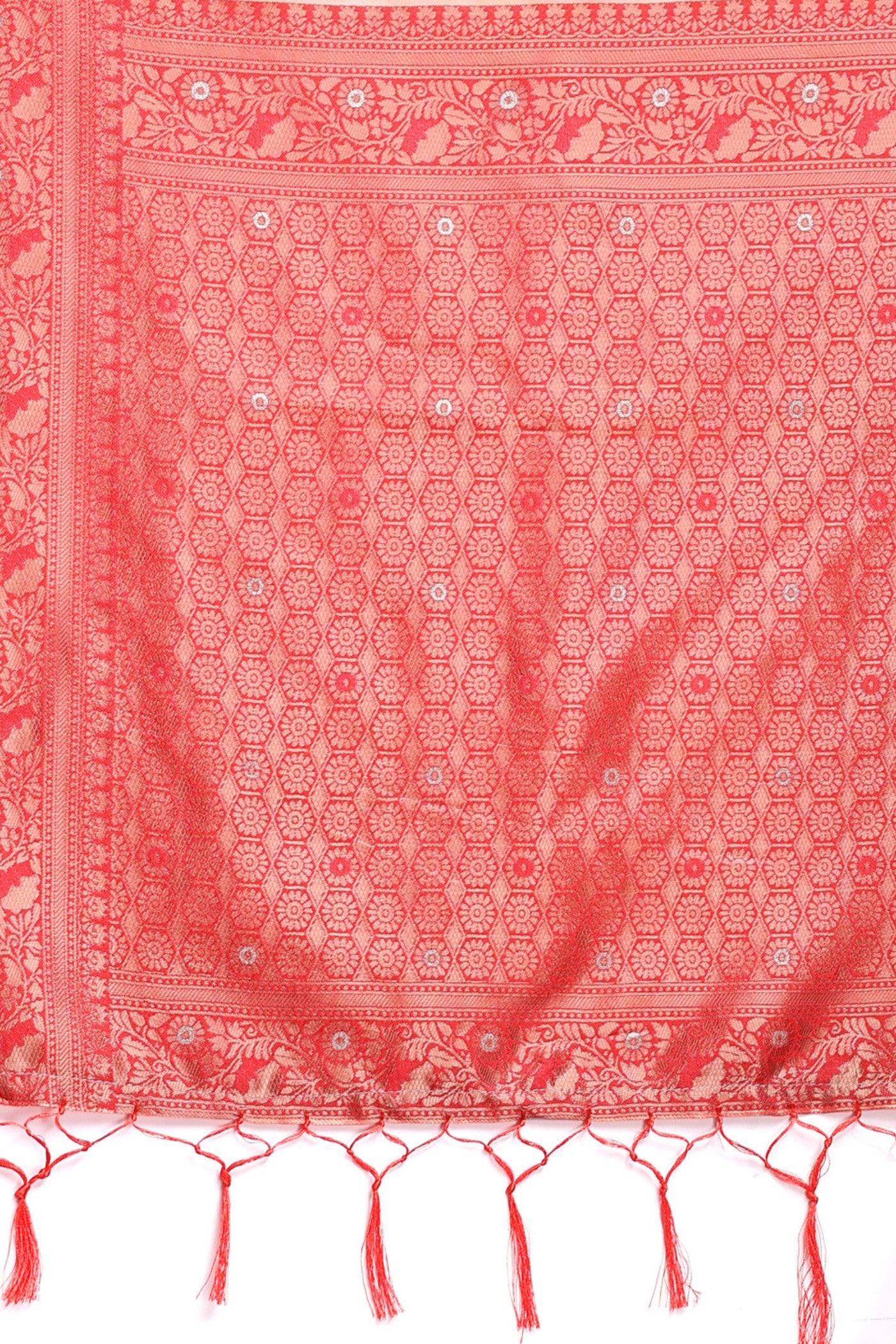 Buy MySilkLove Salmon Peach Linen Cotton Saree Online
