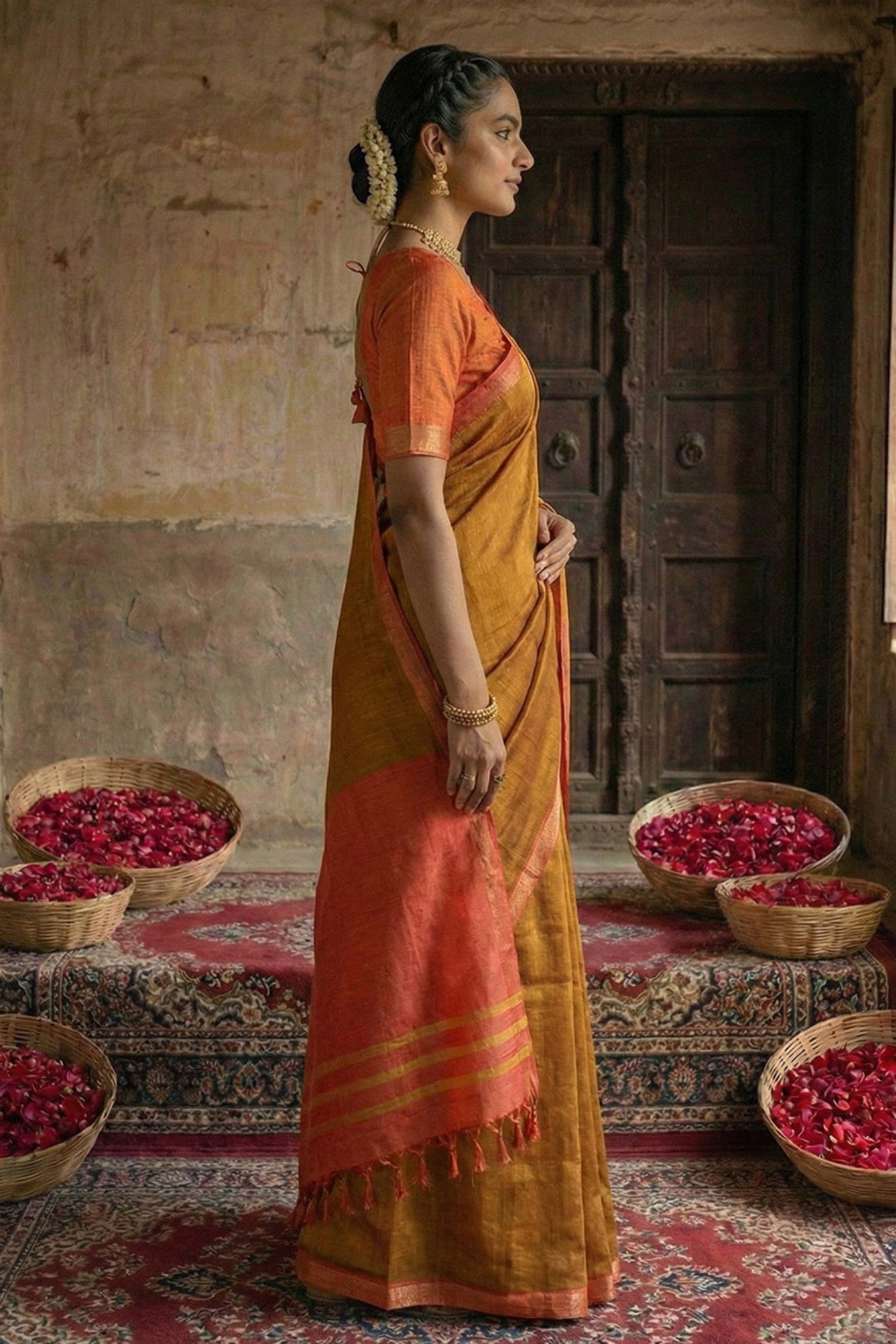 MySilkLove Citron Yellow Cotton Silk Saree