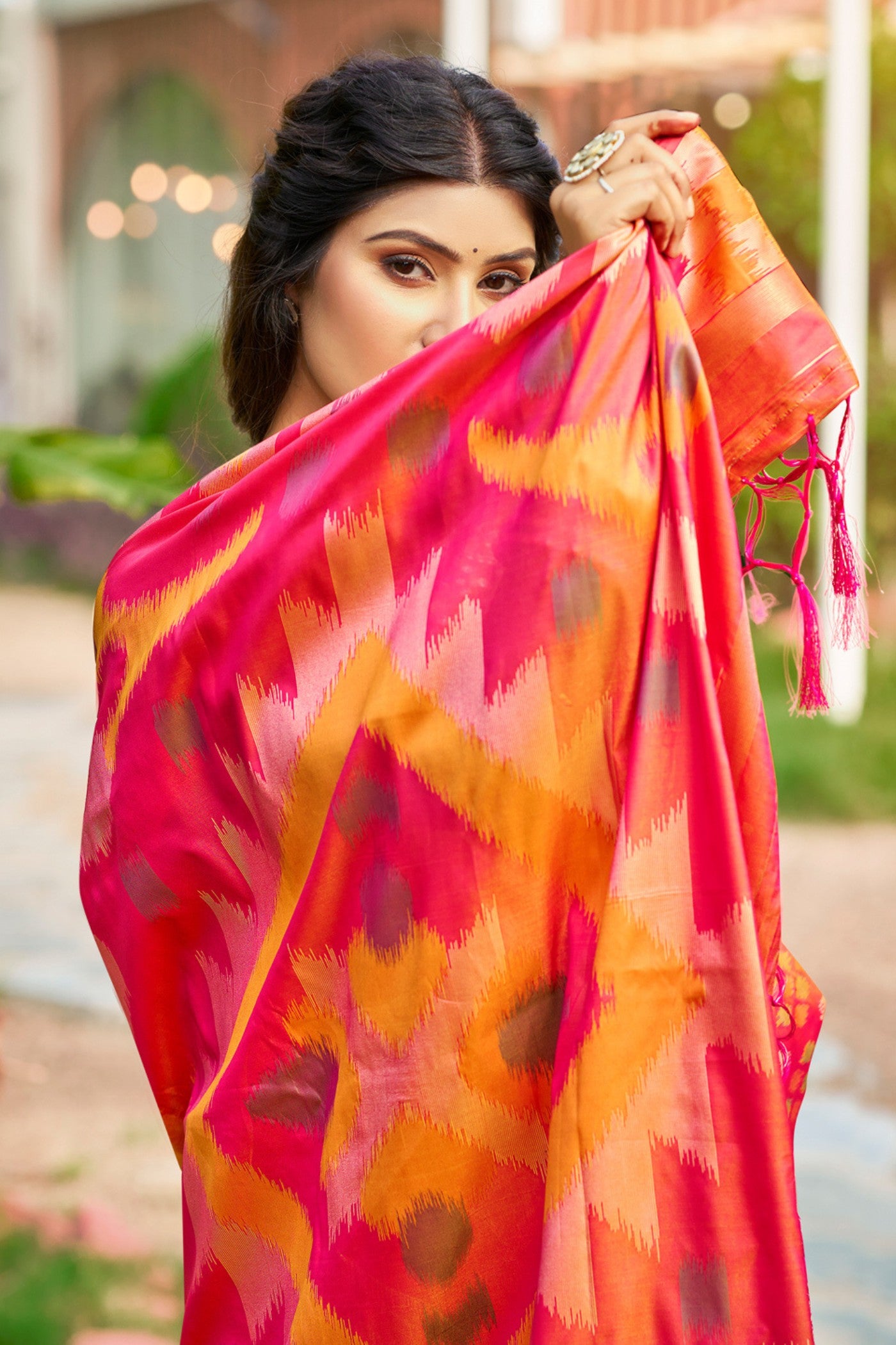 MySilkLove Delayed Yellow Ikkat Soft Silk Saree