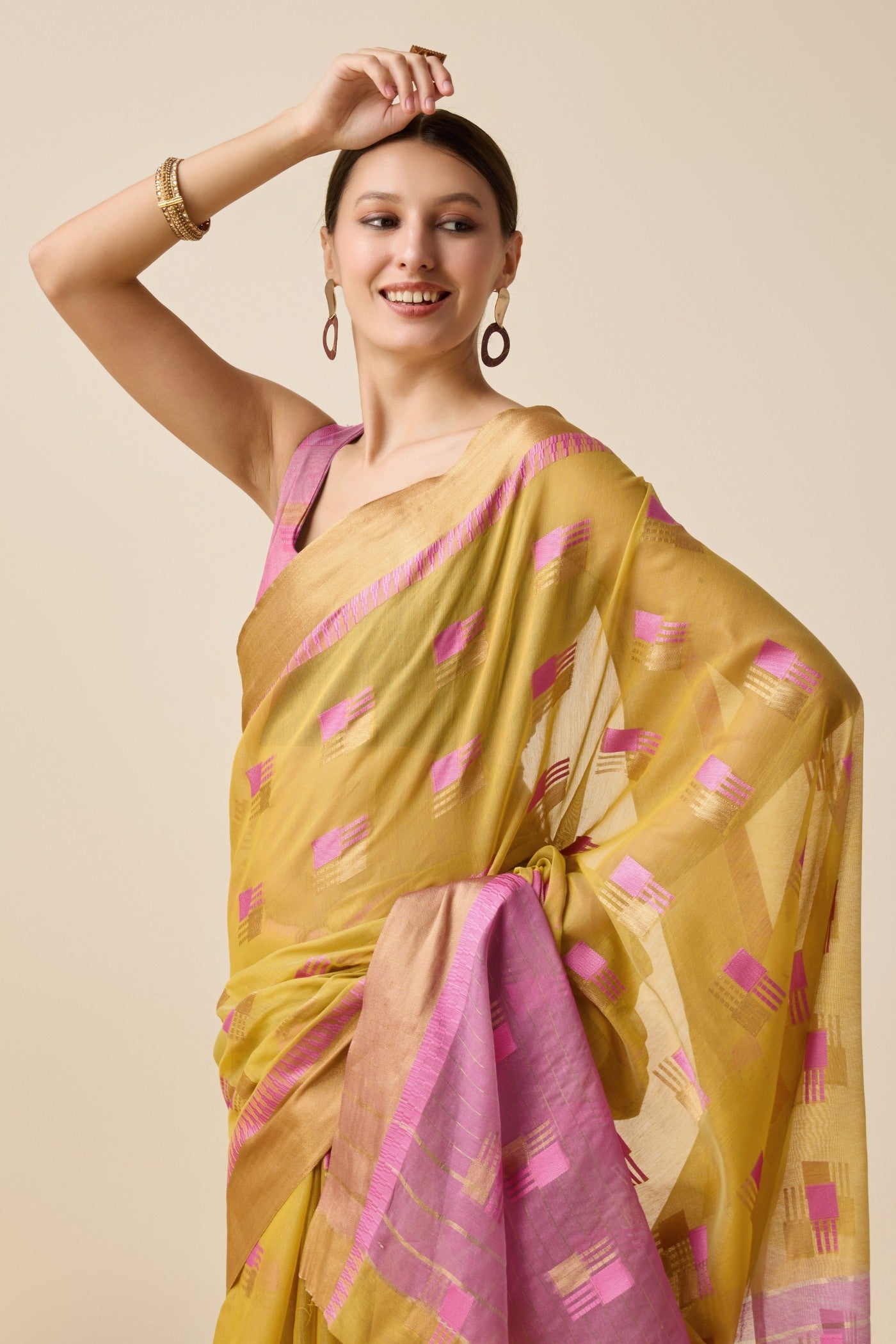 Buy MySilkLove Corn Yellow Cotton Soft Silk Saree Online