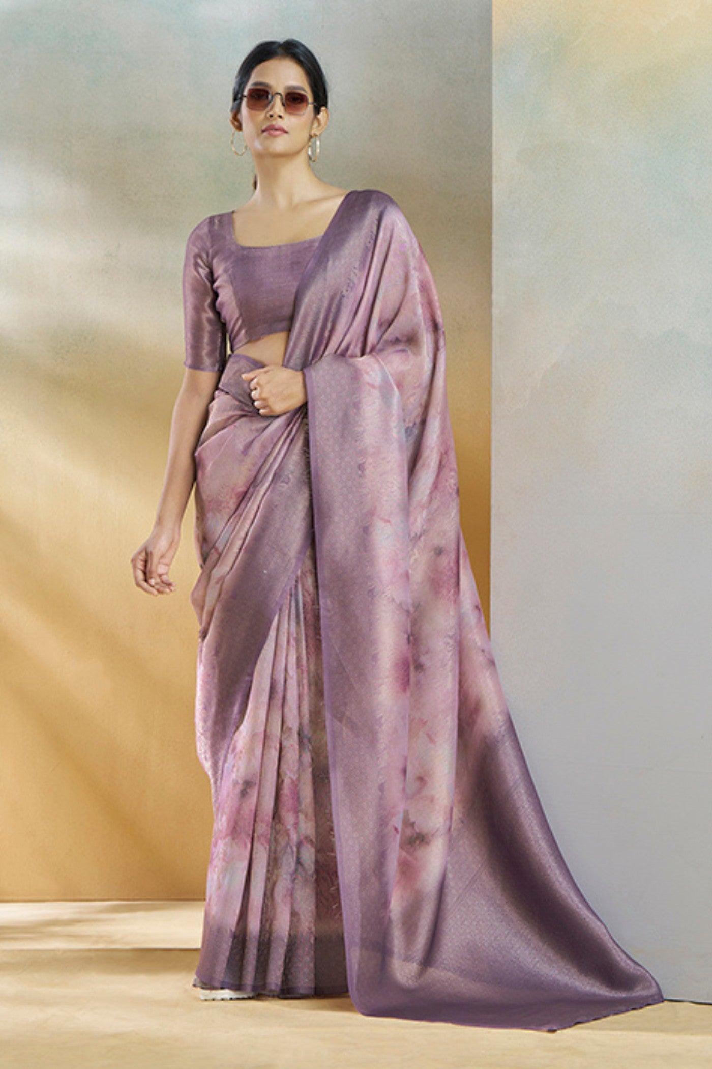 Buy MySilkLove Greyish Purple Banarasi Handloom Saree Online