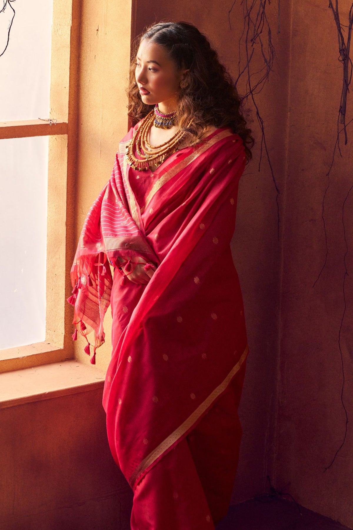 Buy MySilkLove Hot Pink Banarasi Handloom Silk Saree Online