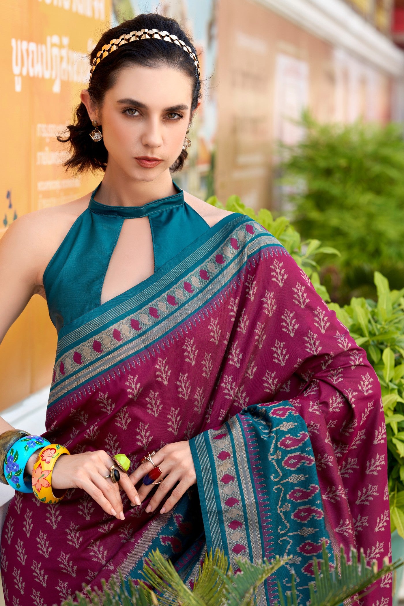 Buy MySilkLove Camelot Purple Woven Banarasi Saree Online