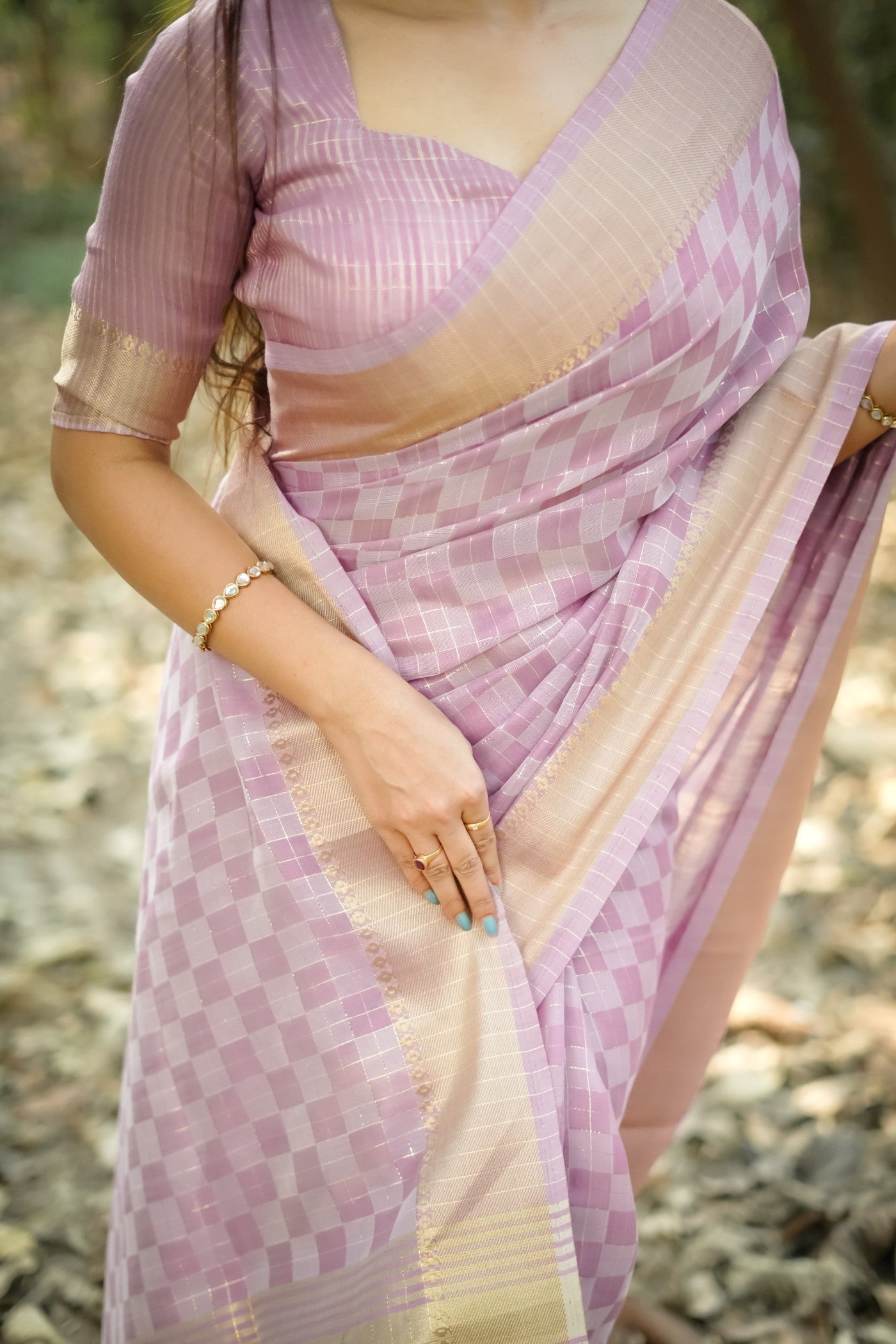 Buy MySilkLove Light Mauve Purple Banarasi Raw Silk Saree Online