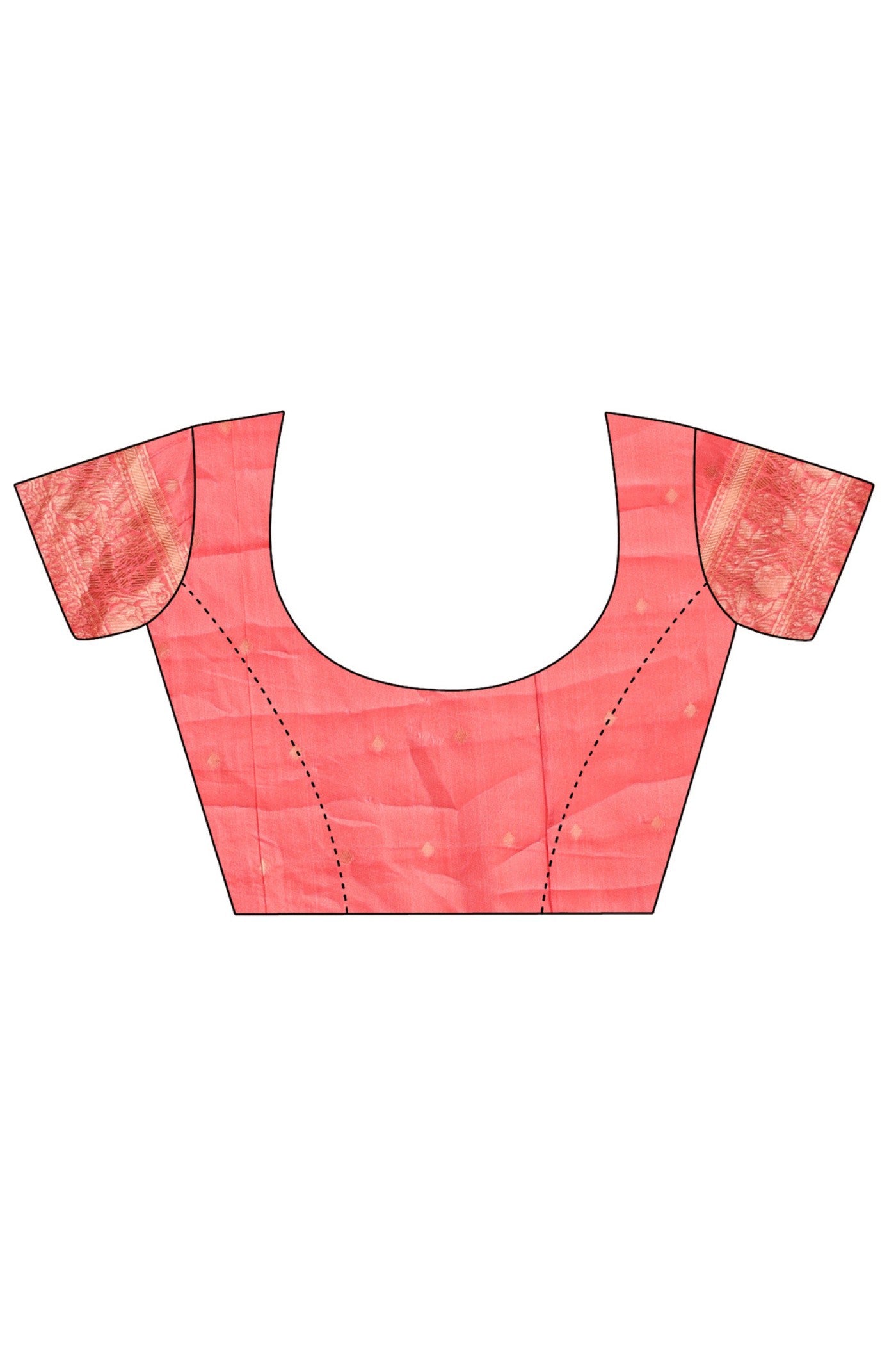 Buy MySilkLove Salmon Peach Linen Cotton Saree Online