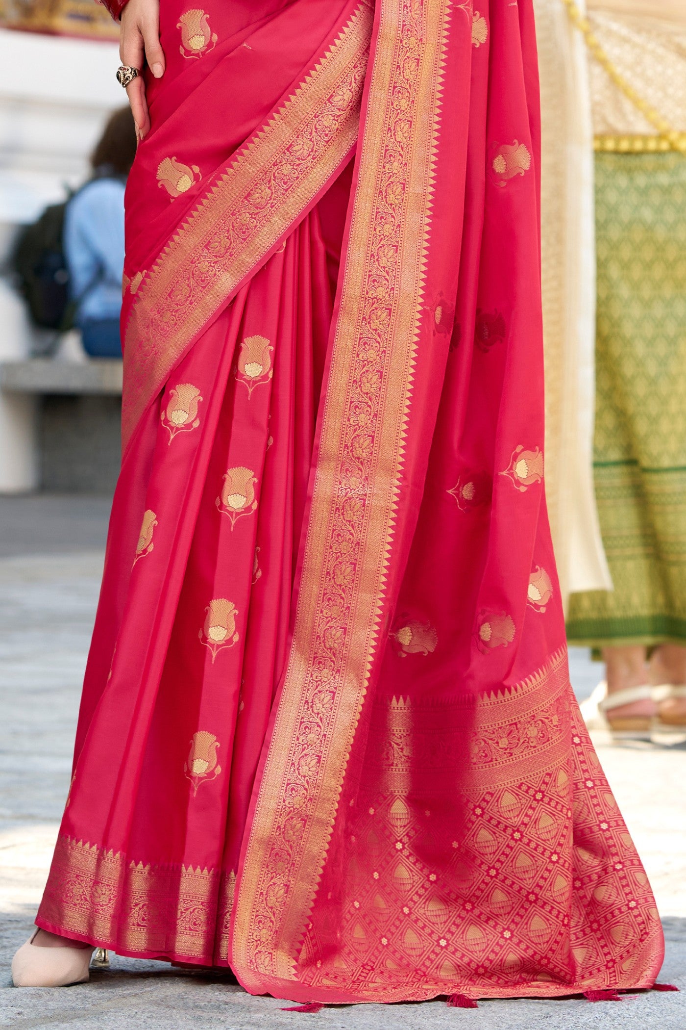 Buy MySilkLove Faded Pink Woven Satin Silk Saree Online