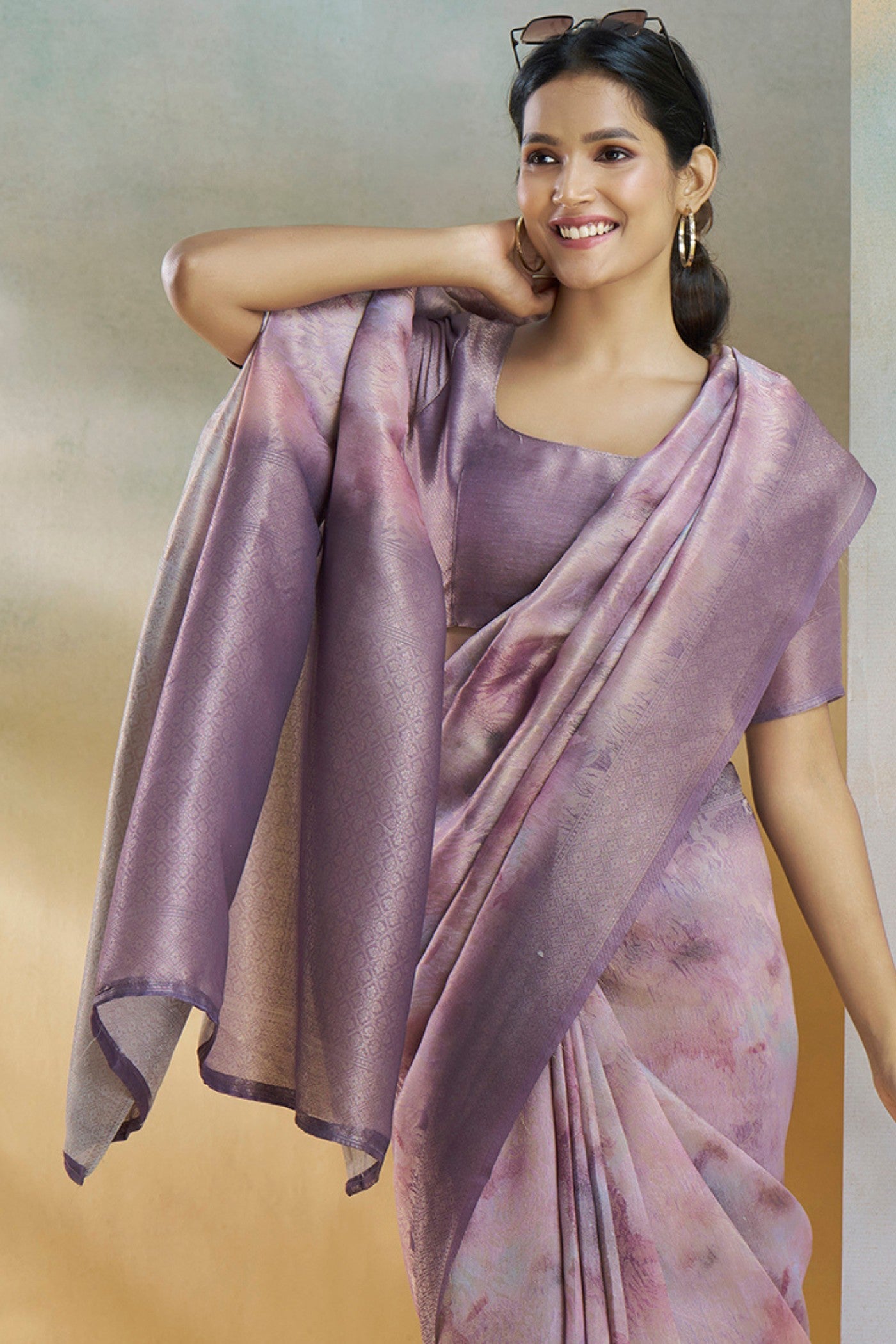 MySilkLove Greyish Purple Banarasi Handloom Saree