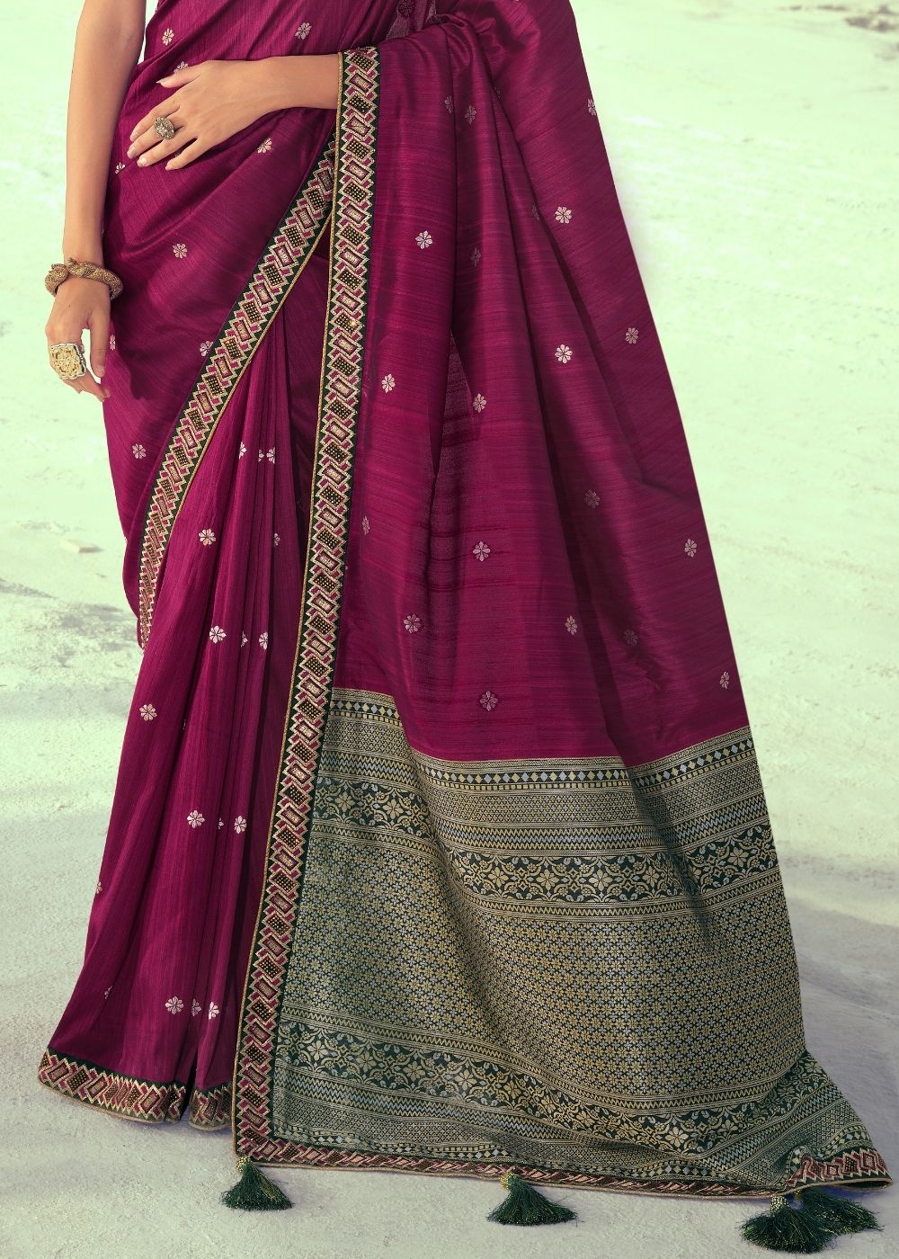 Buy MySilkLove Dark Jamun Purple Woven Banarasi Saree Online