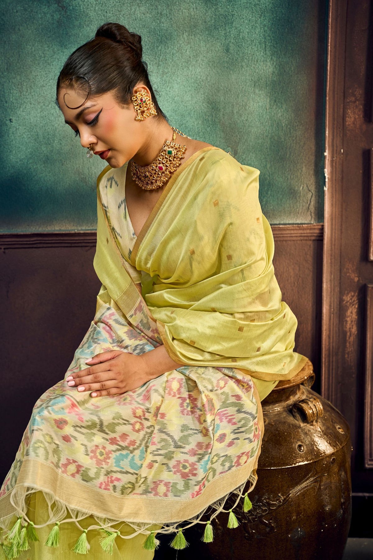 MySilkLove Basil Green Handloom Silk Saree