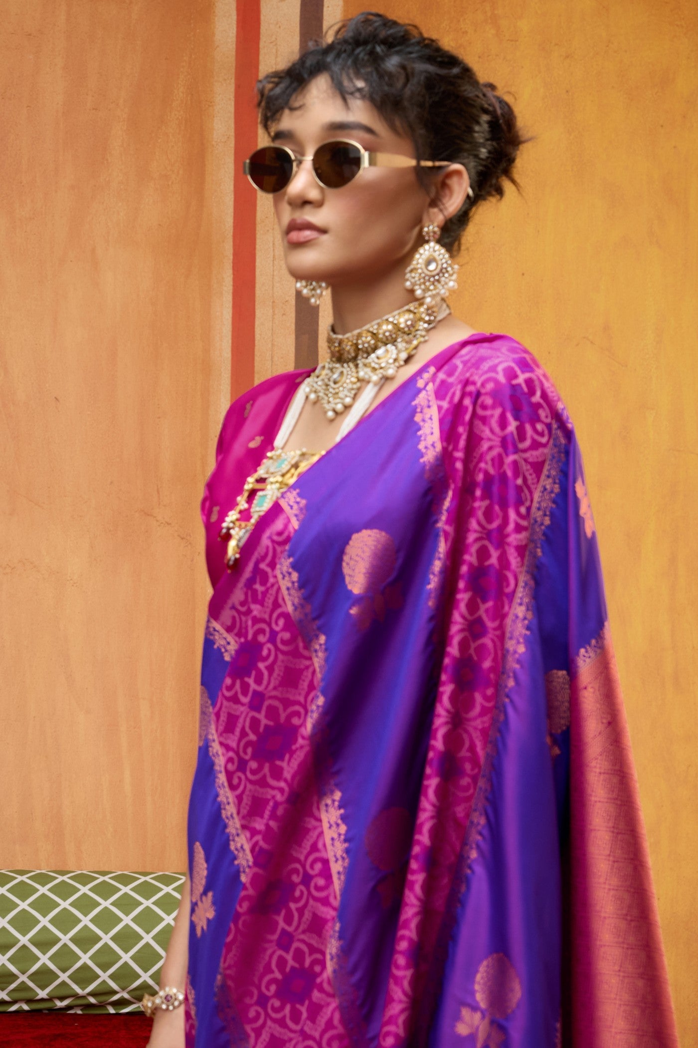 Buy MySilkLove Royal Purple Banarasi Handloom Patola Saree Online