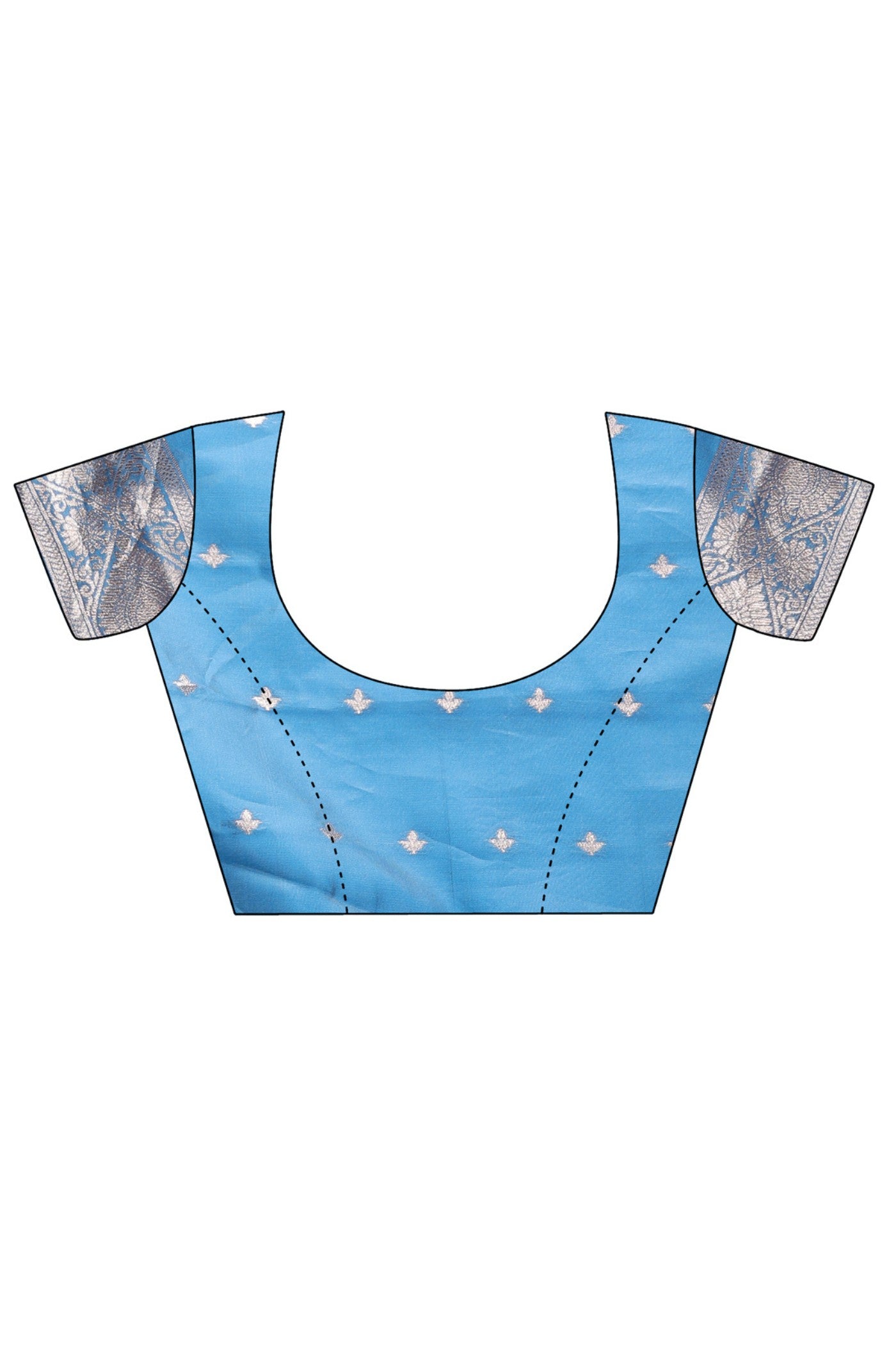Buy MySilkLove Steel Blue and White Linen Cotton Saree Online