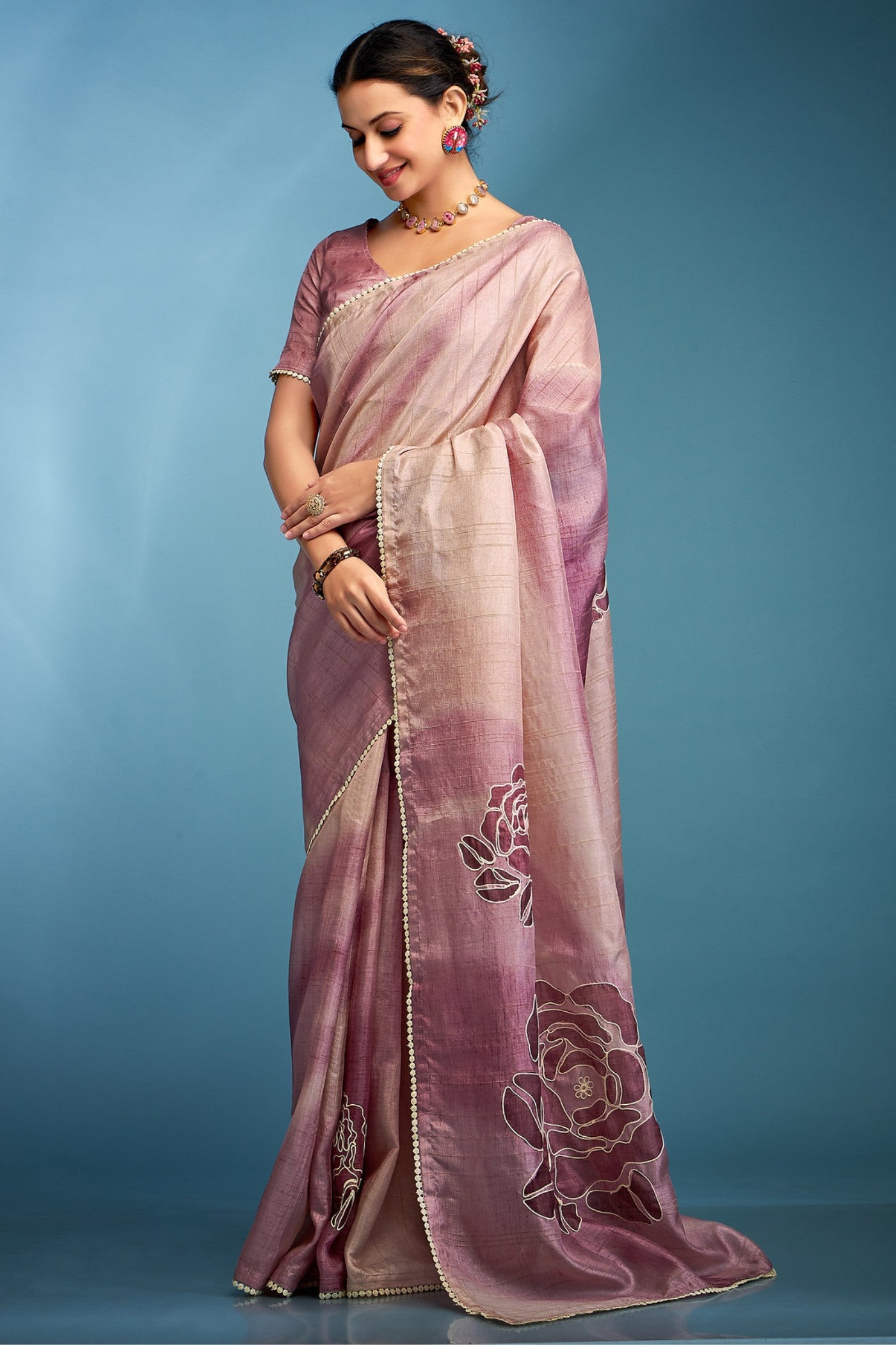 Buy MySilkLove Perilla Purple Designer Tussar Silk Saree Online