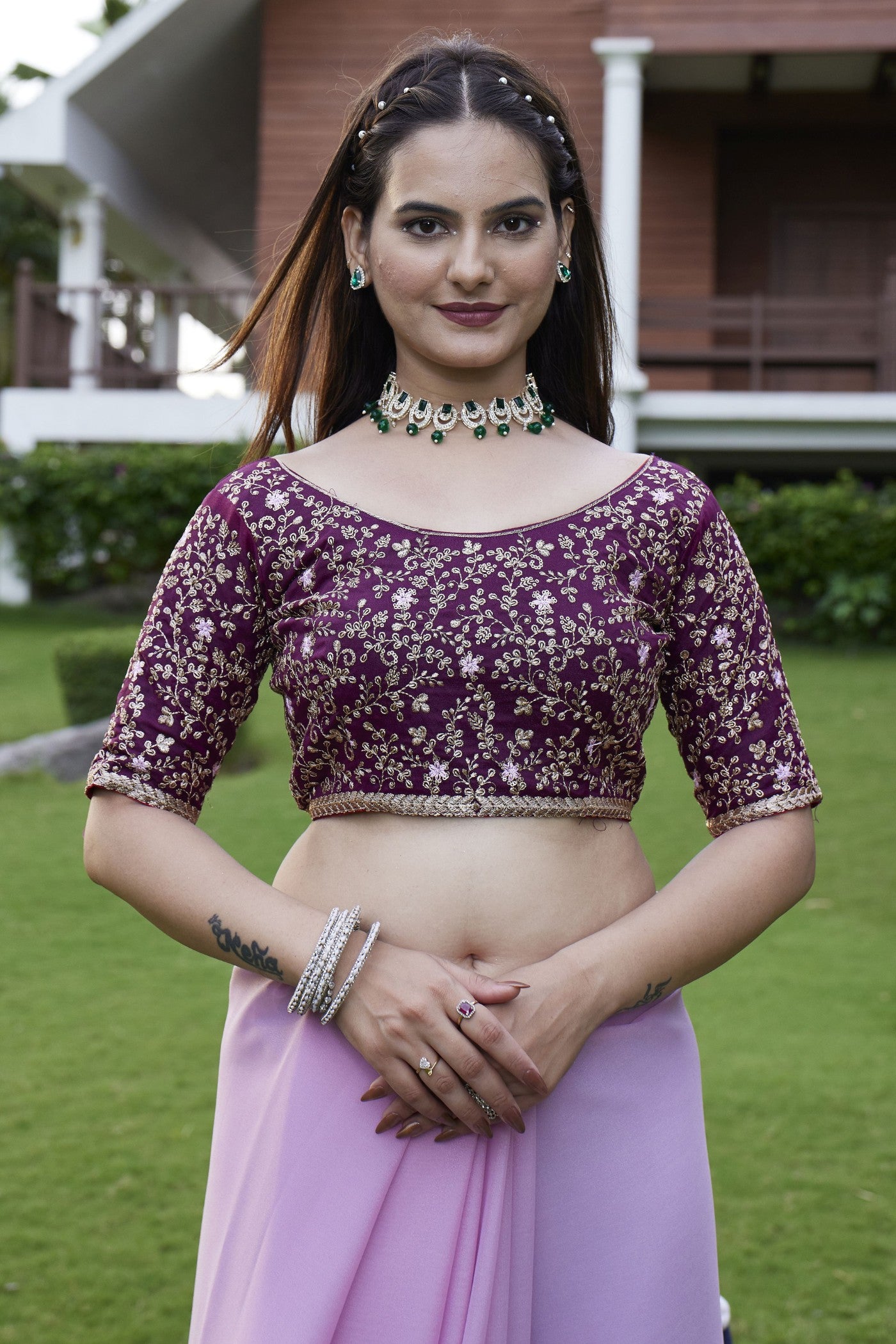 Buy MySilkLove Blossom Pink Georgette Saree Online