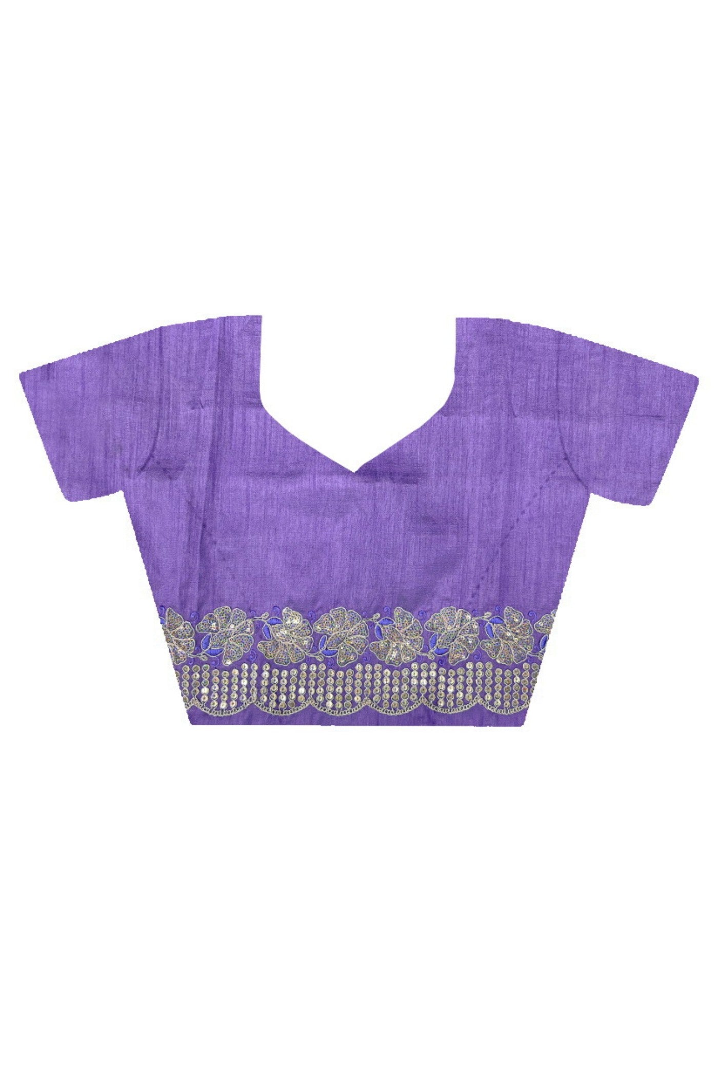 Buy MySilkLove Lilac Luster Purple Embroidered Party Wear Saree Online