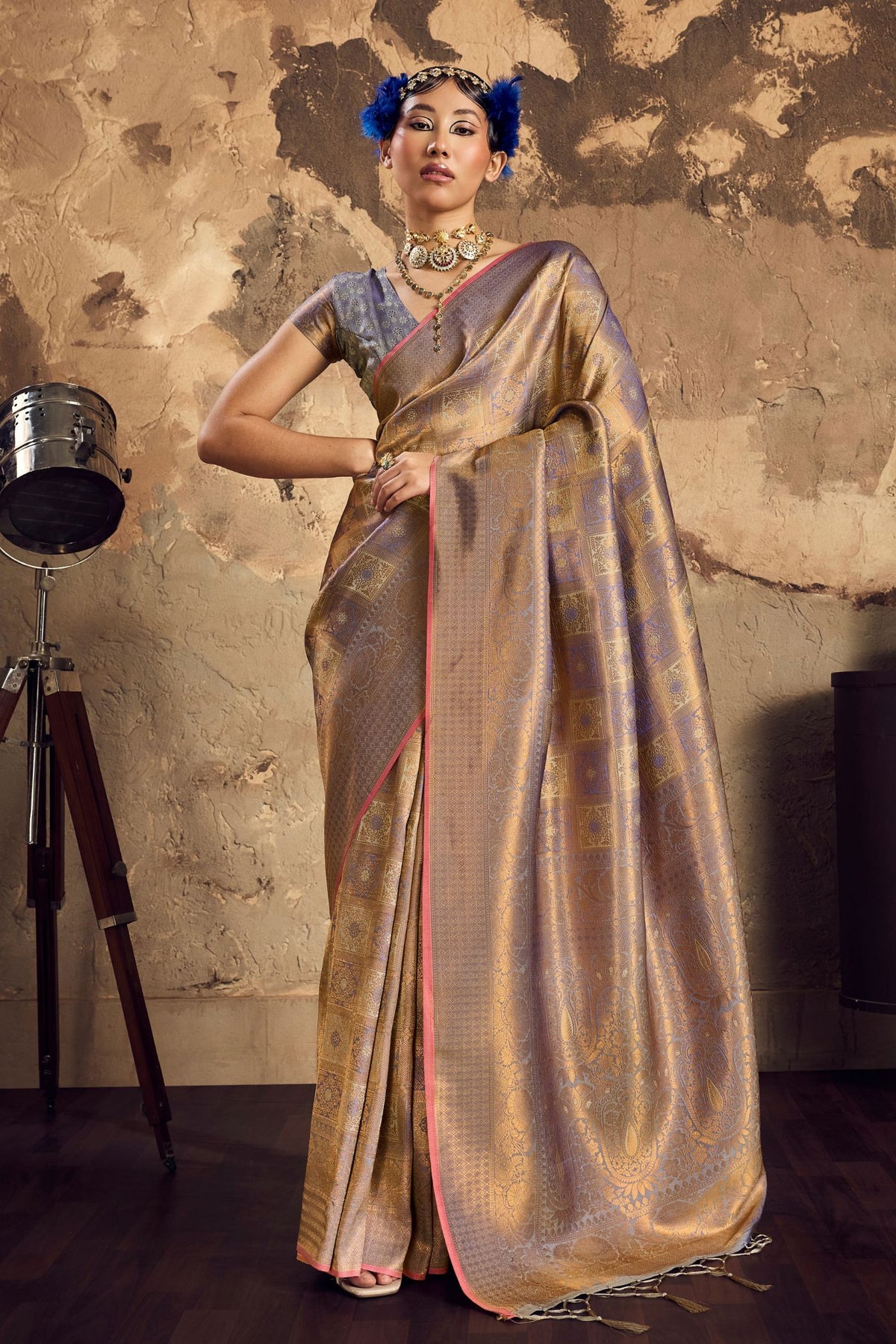 Buy MySilkLove Wisteria Purple Kanjivaram Handloom Saree Online