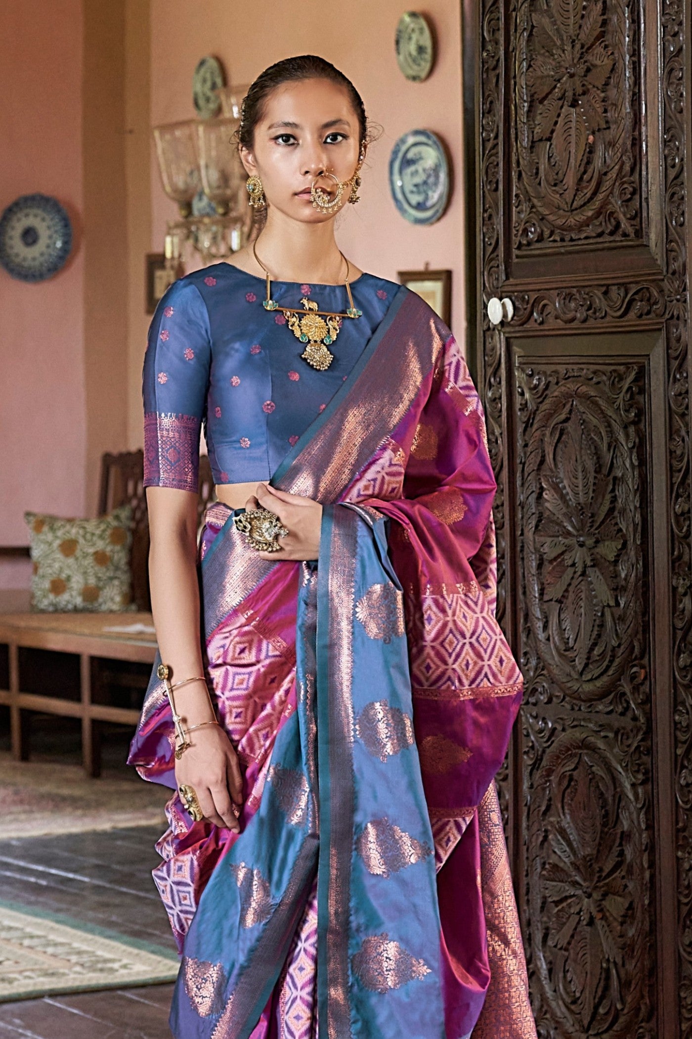 MySilkLove Purple Pizzazz Banarasi Handloom Saree