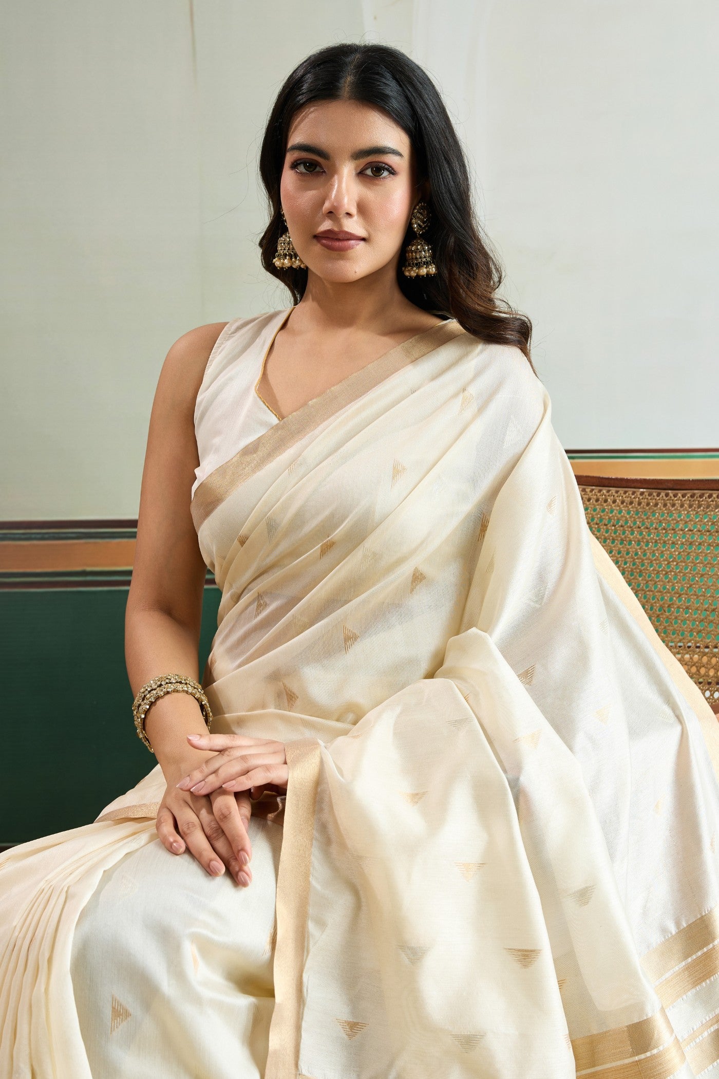 MySilkLove Ghost White Tussar Handloom Silk Saree