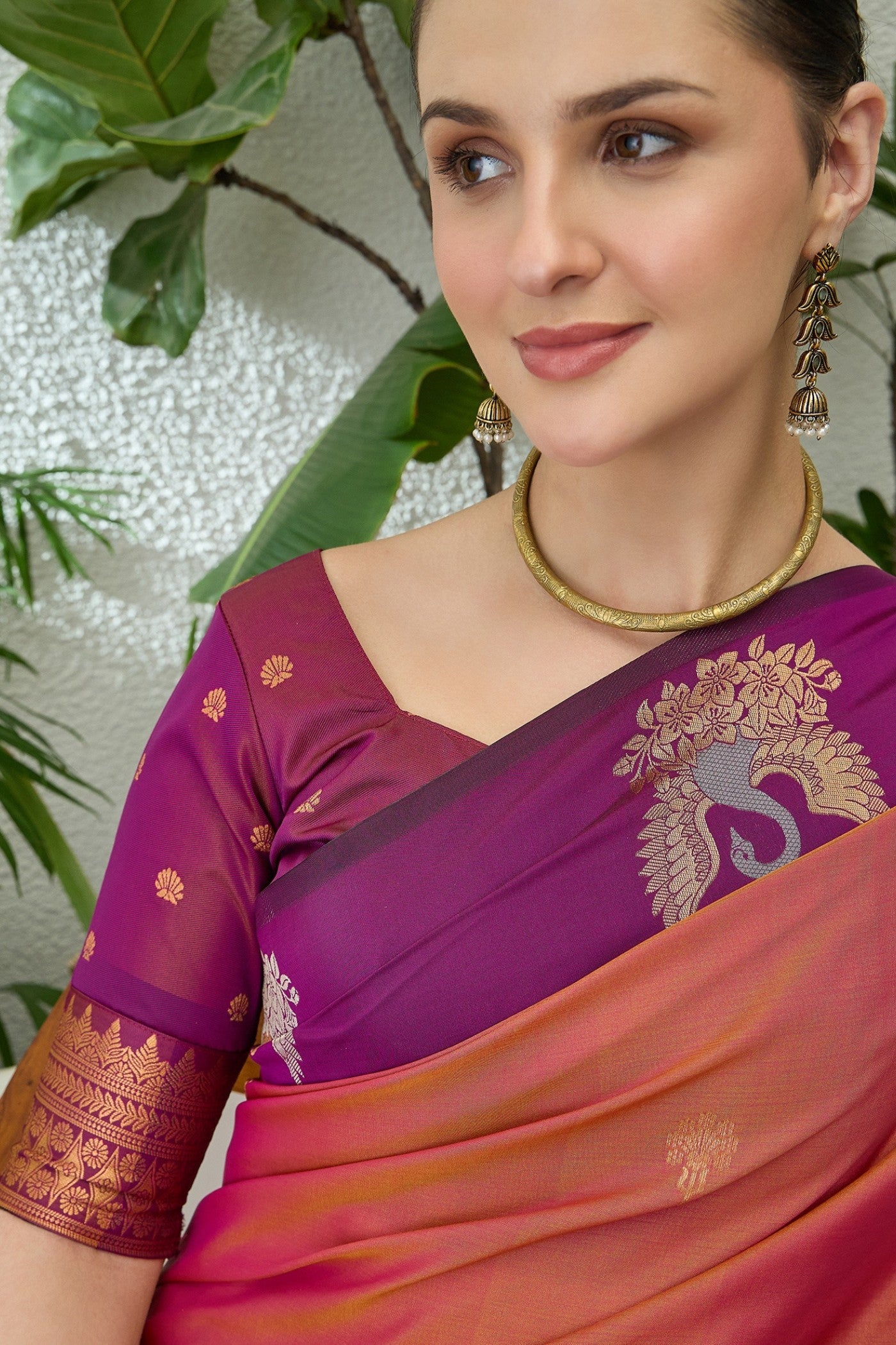 Buy MySilkLove Princeton Orange Banarasi Handloom Soft Silk Saree Online