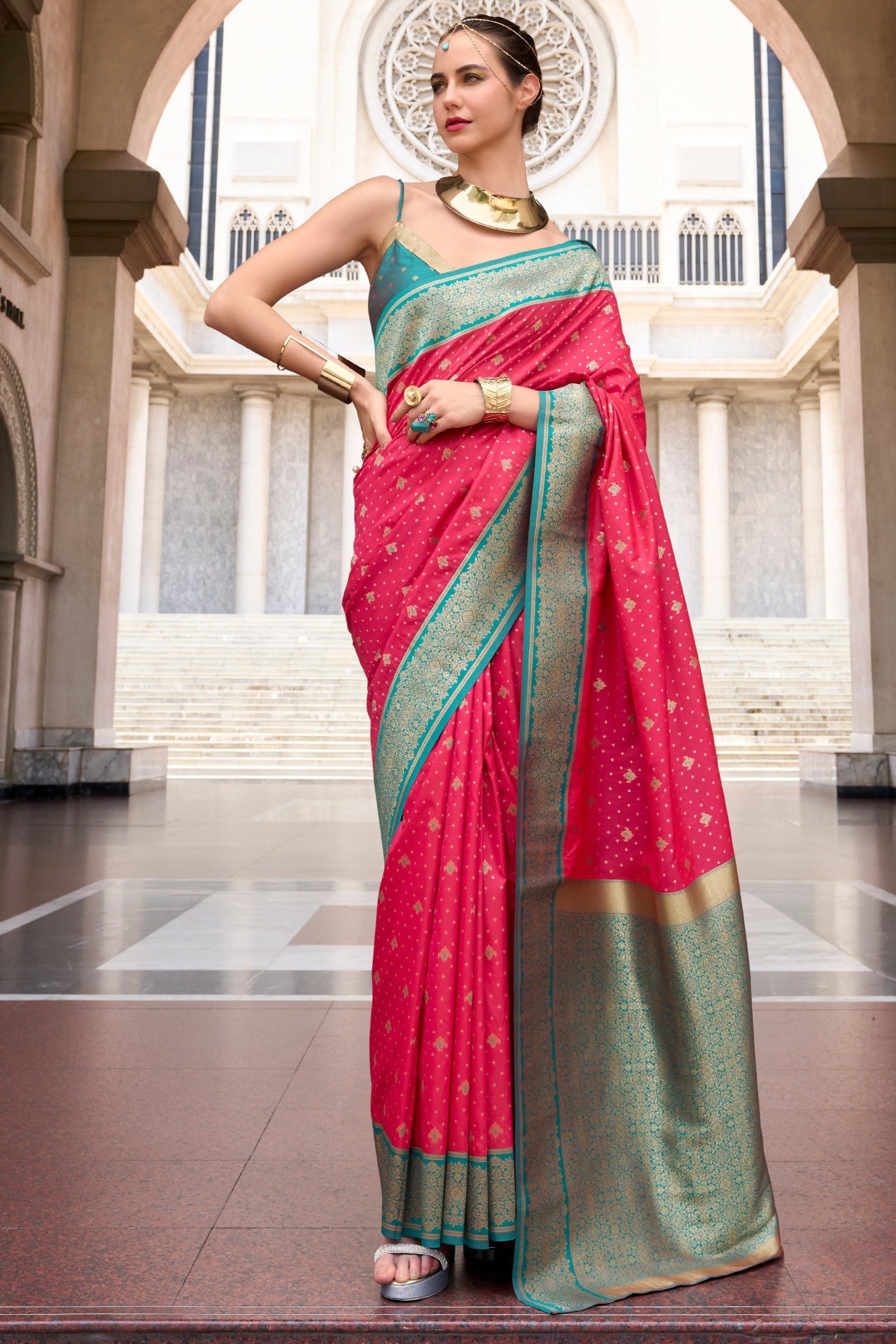 Buy MySilkLove Faded Cherry Pink Zari Woven Banarasi Soft Silk Saree Online