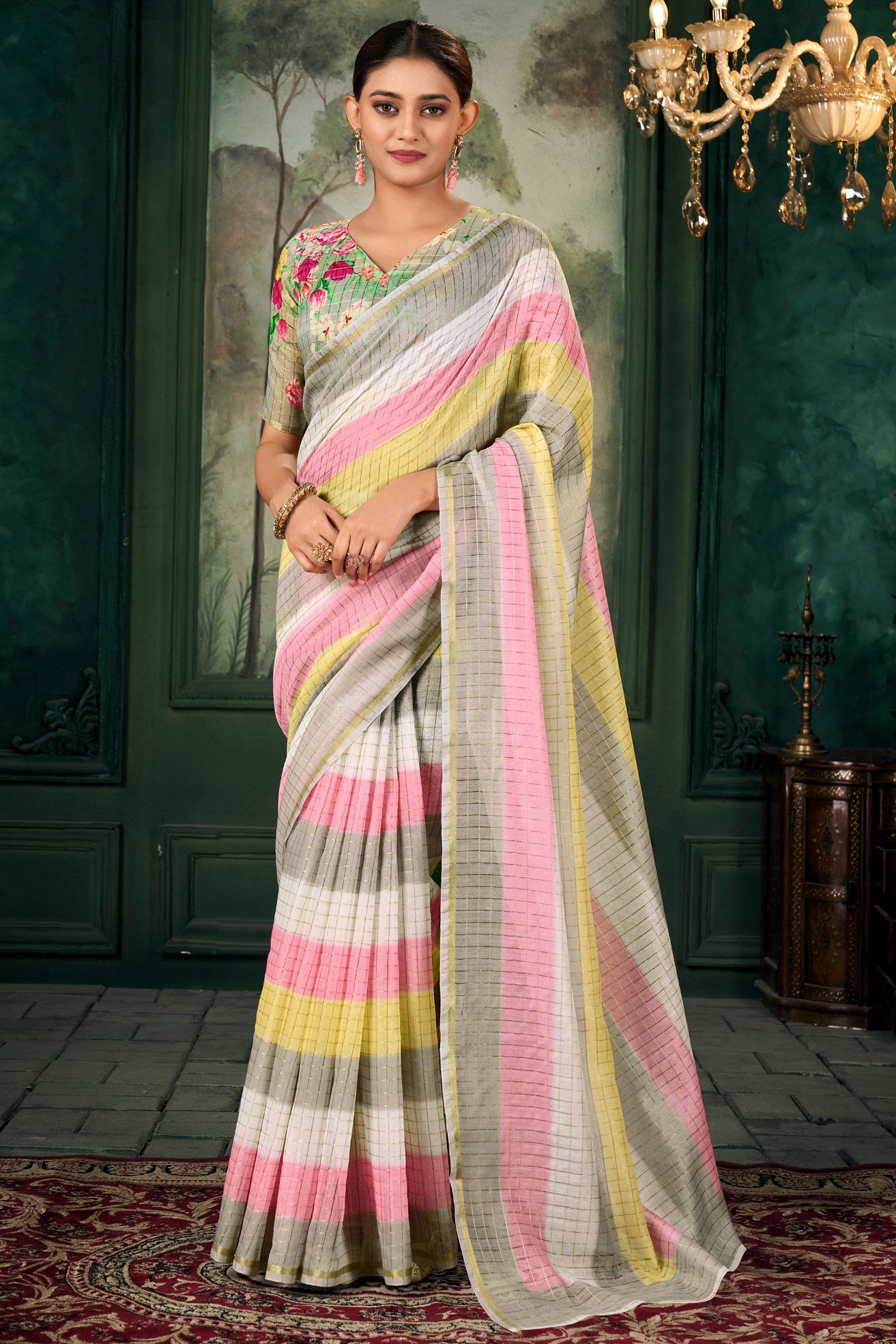 Buy MySilkLove Mauvelous Pink Chanderi Linen Saree Online