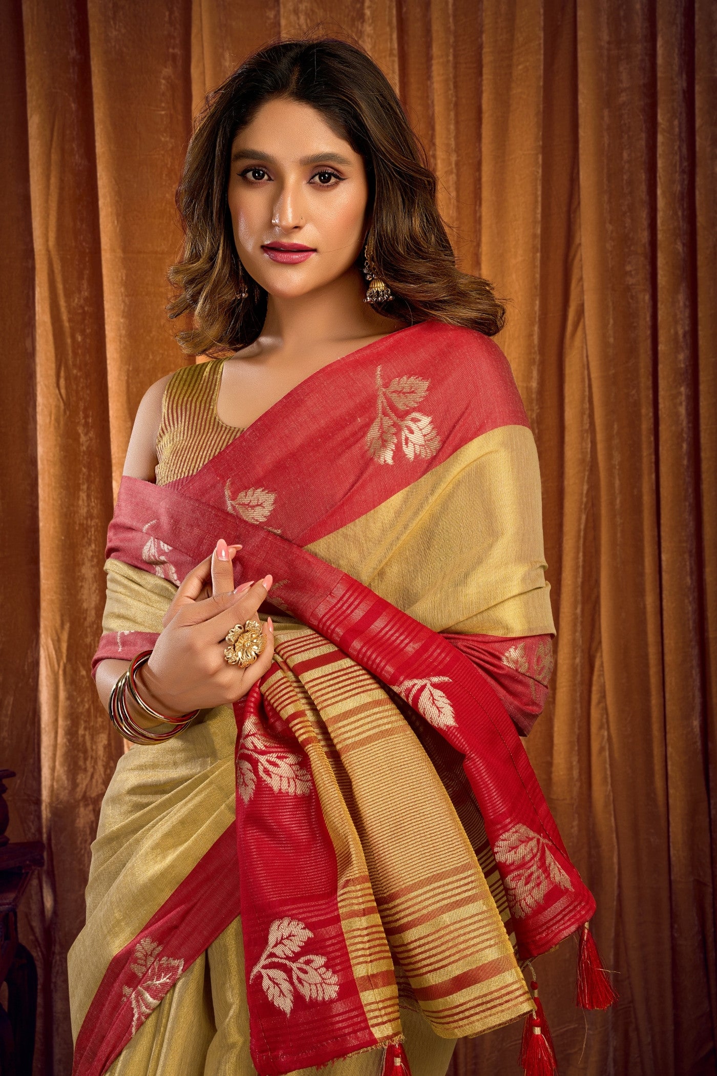 MySilkLove Light Yellow Woven Tissue Saree