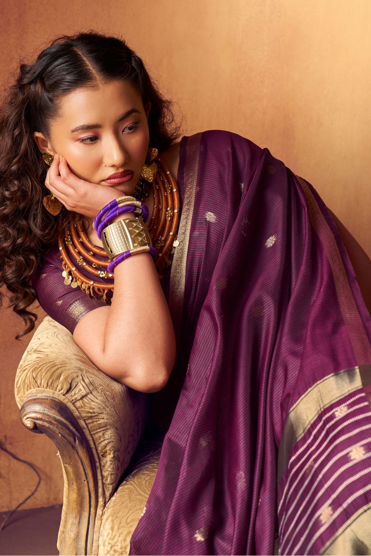 Buy MySilkLove Orchid Purple Banarasi Handloom Silk Saree Online