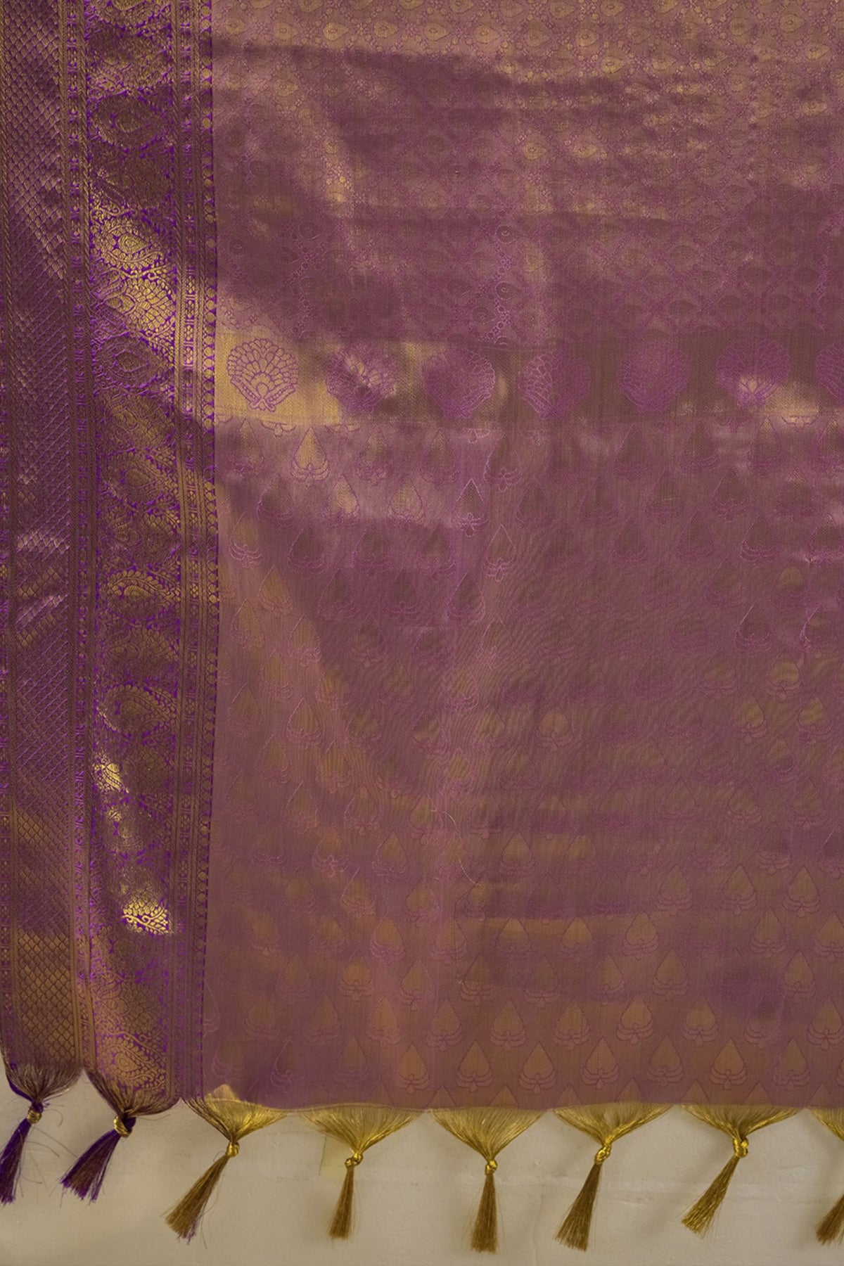 Buy MySilkLove Heather Purple Woven Kanjivaram Saree Online