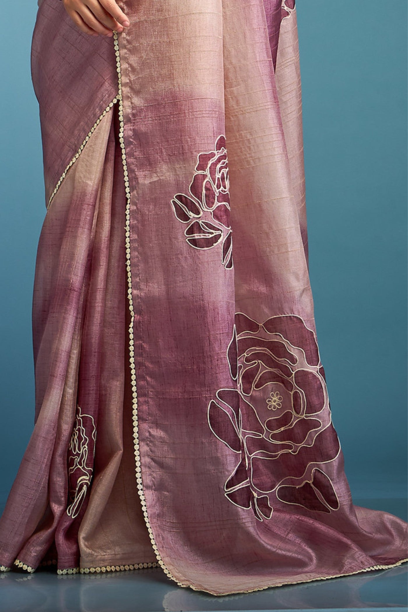 Buy MySilkLove Perilla Purple Designer Tussar Silk Saree Online