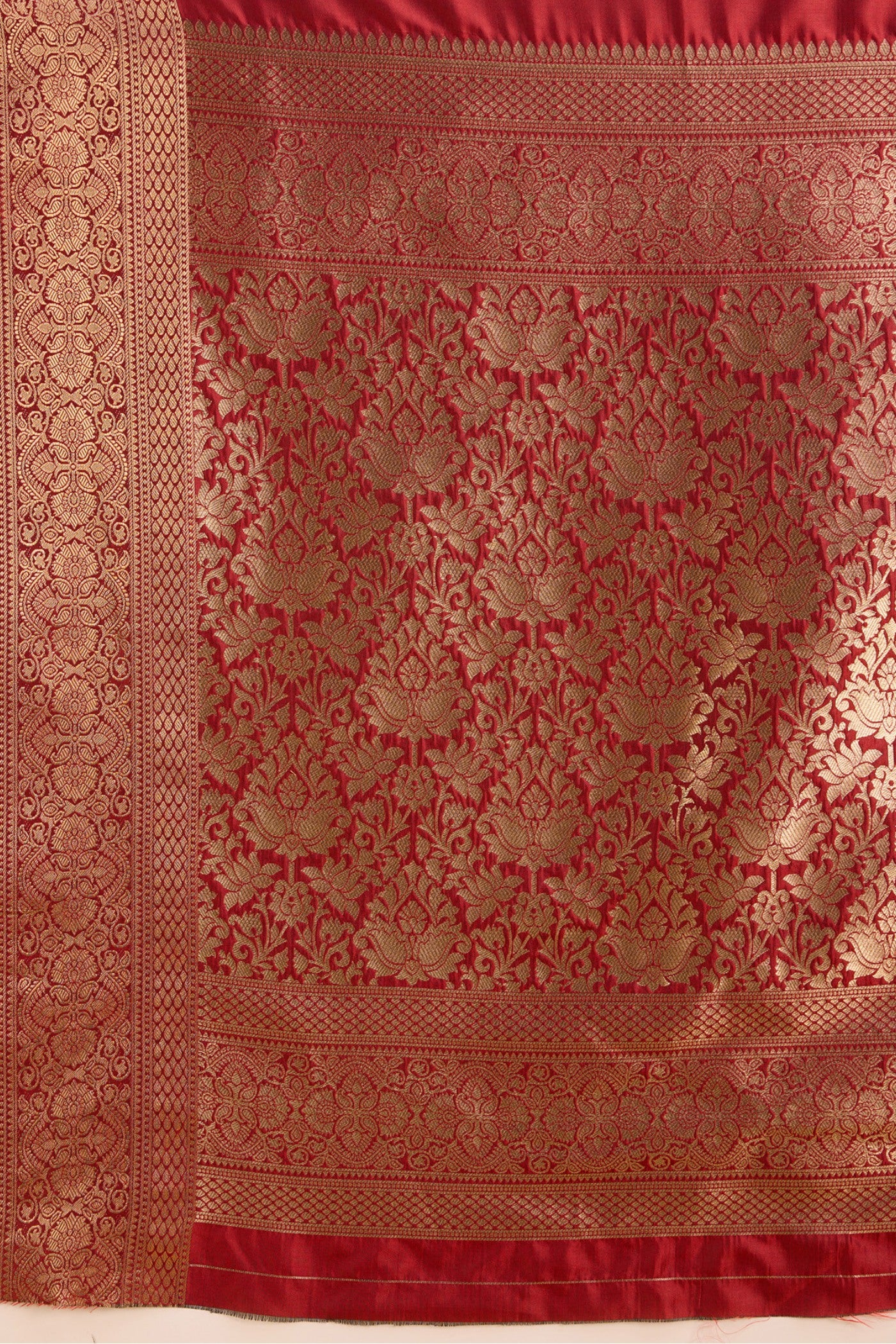 Buy MySilkLove Brick Maroon Woven Banarasi Saree Online