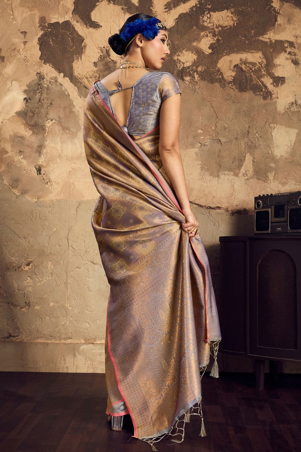 Buy MySilkLove Wisteria Purple Kanjivaram Handloom Saree Online