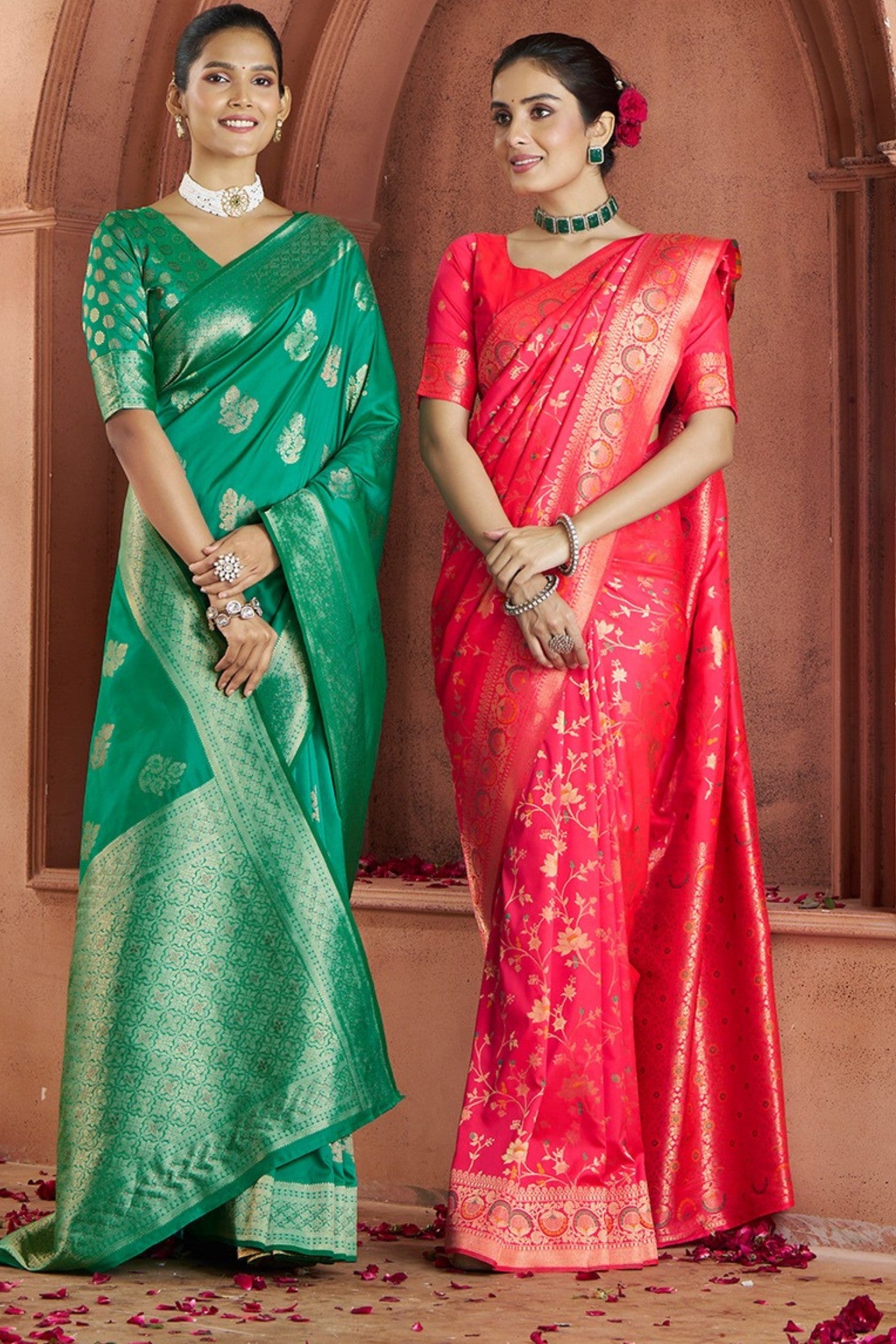 Buy MySilkLove Forest Green Woven Banarasi Saree Online