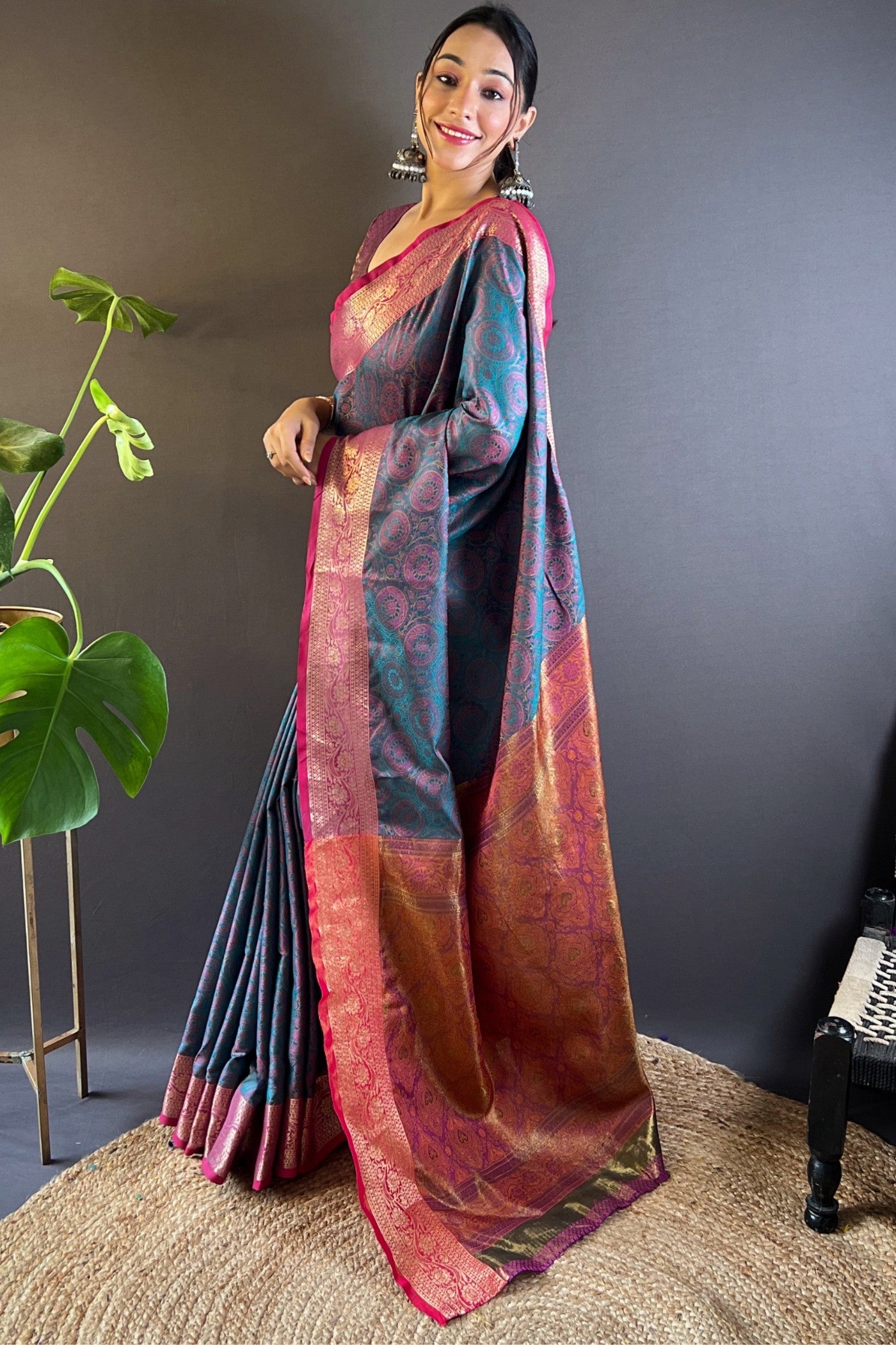 Buy MySilkLove Pale Sky Blue Woven Banarasi Saree Online