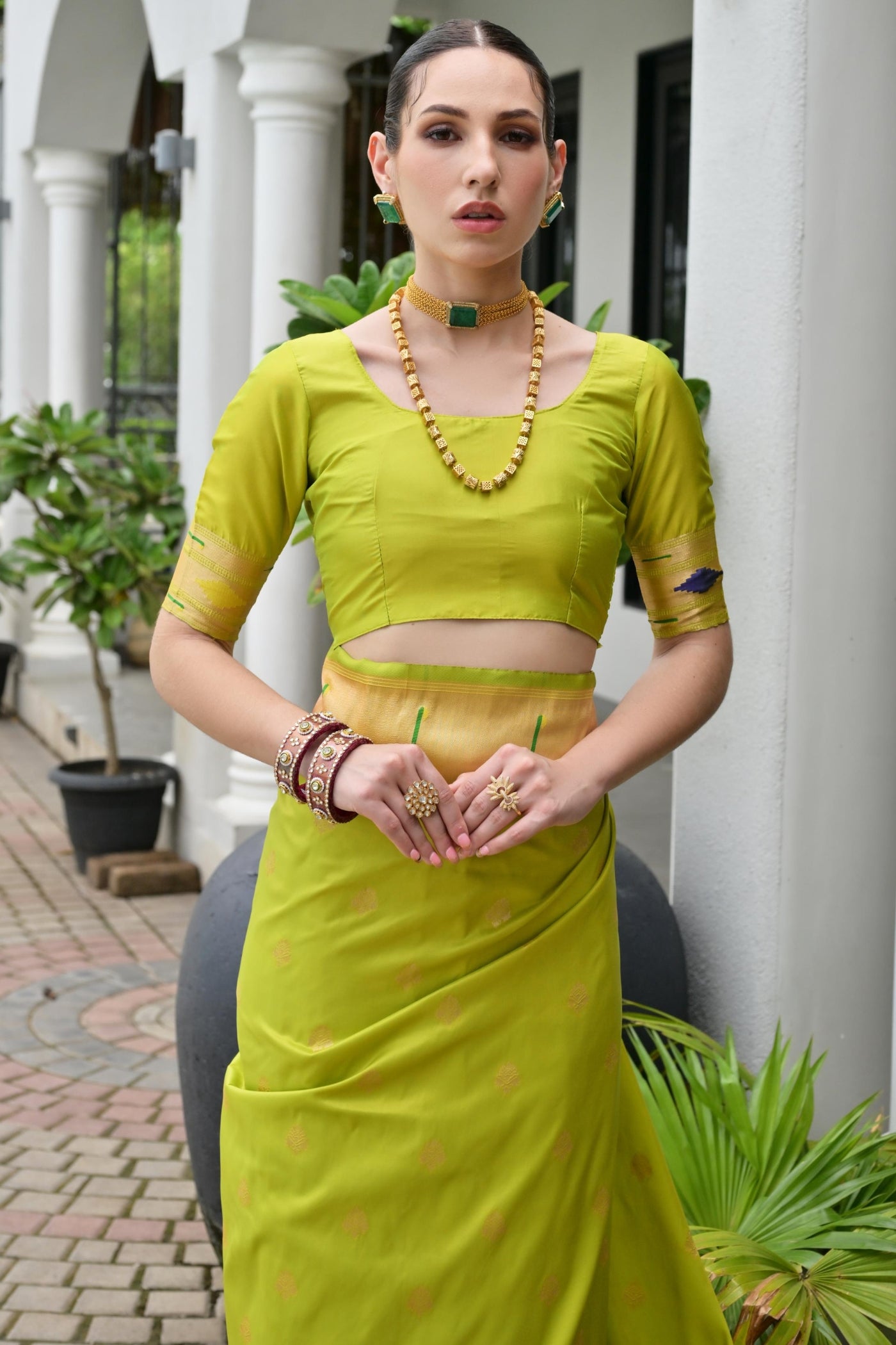 Buy MySilkLove Cambridge Green Woven Paithani Saree Online
