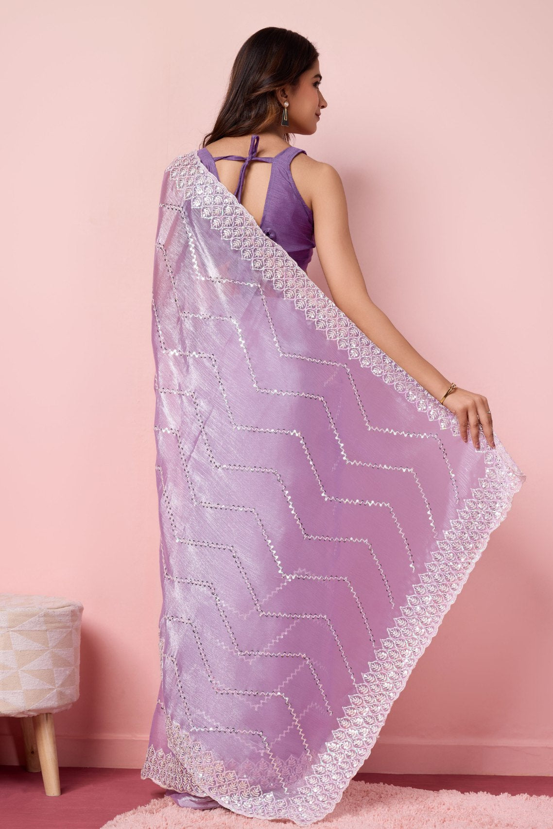 Buy MySilkLove Early Bird Purple Designer Partywear Saree Online