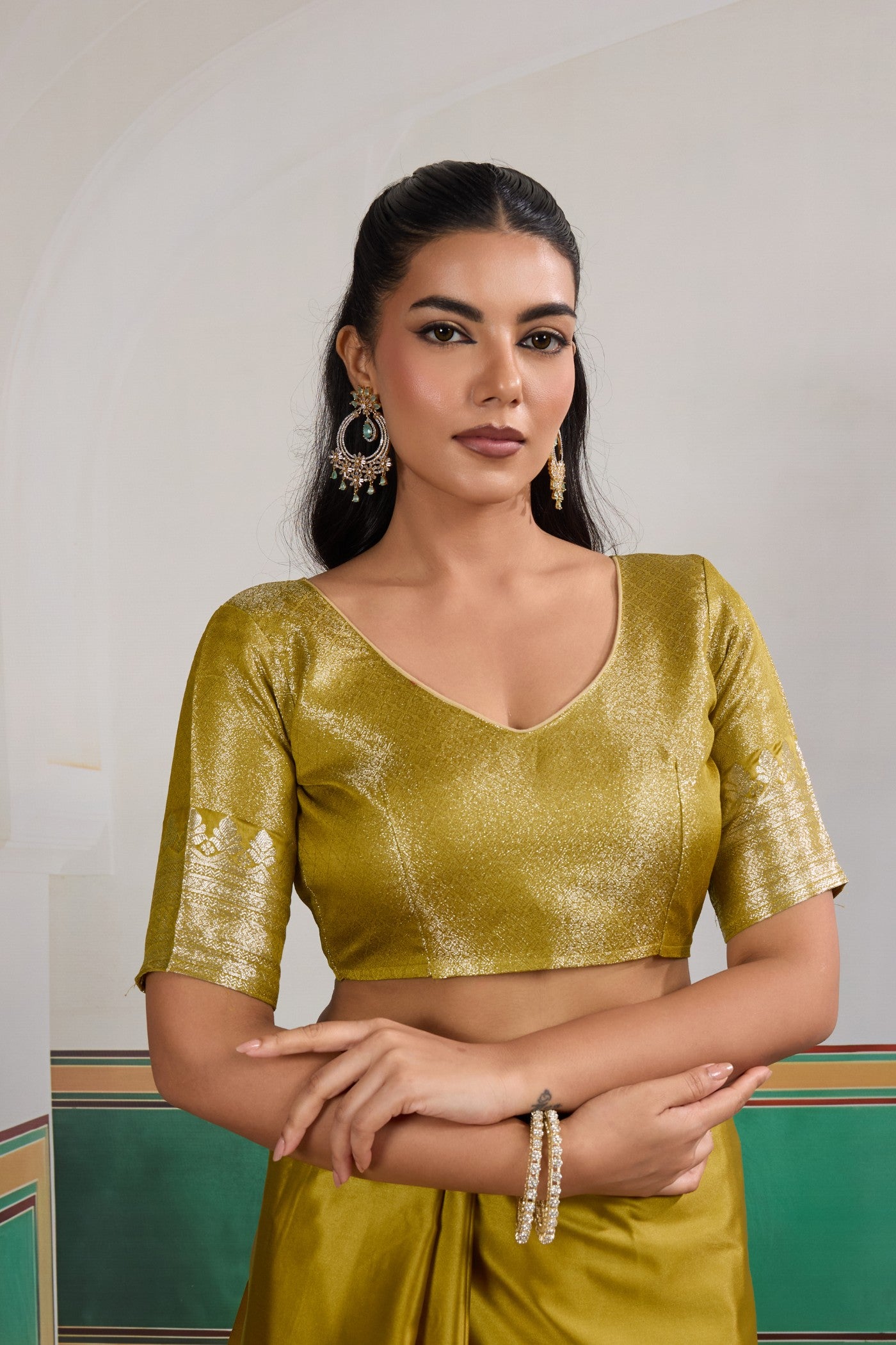 Buy MySilkLove Olive Green Handloom Satin Soft Silk Saree Online