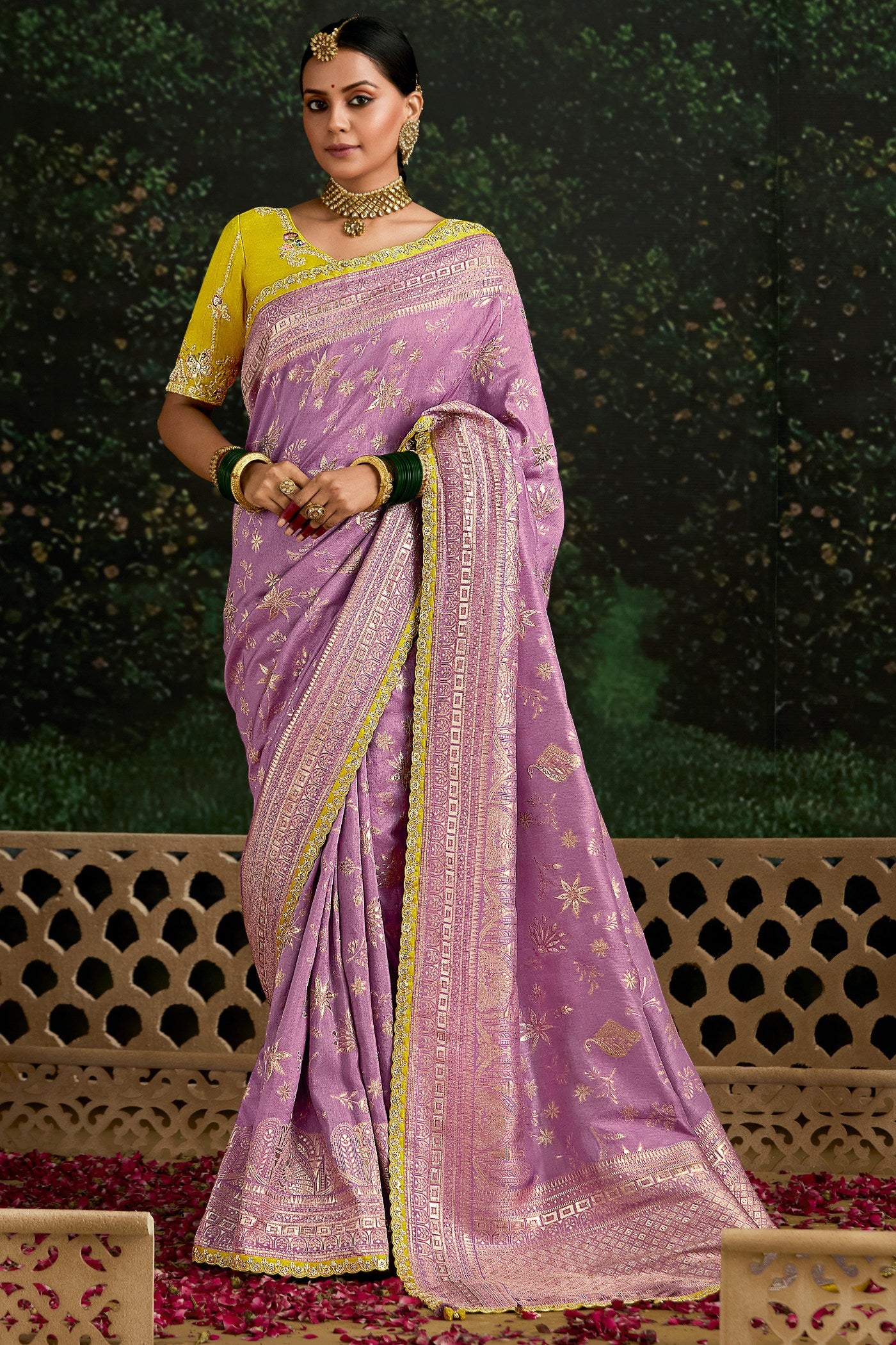 Buy MySilkLove Rouge Pink Designer Banarasi Saree Online