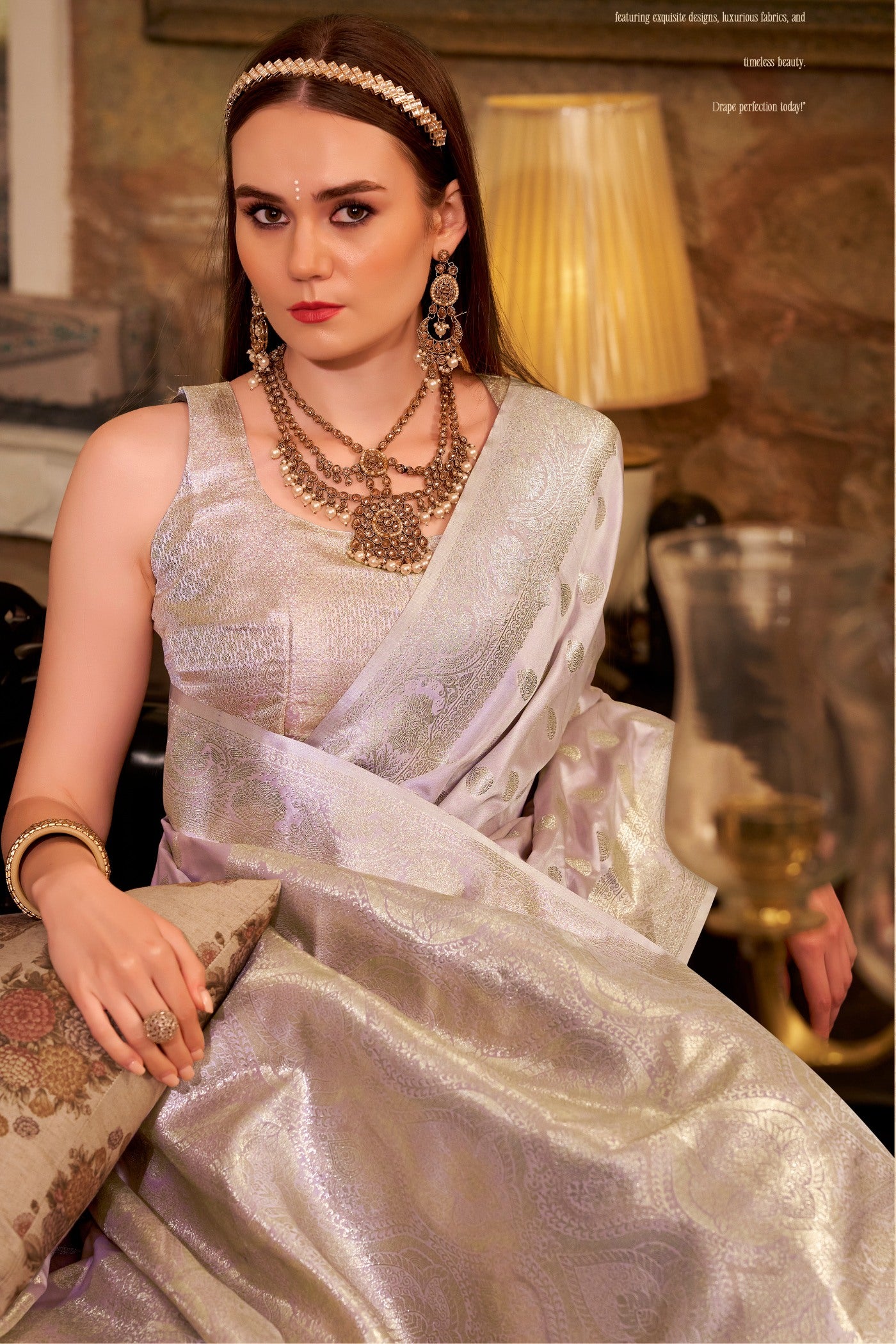 MySilkLove Brighten Purple Woven Banarasi Satin Soft Silk Saree