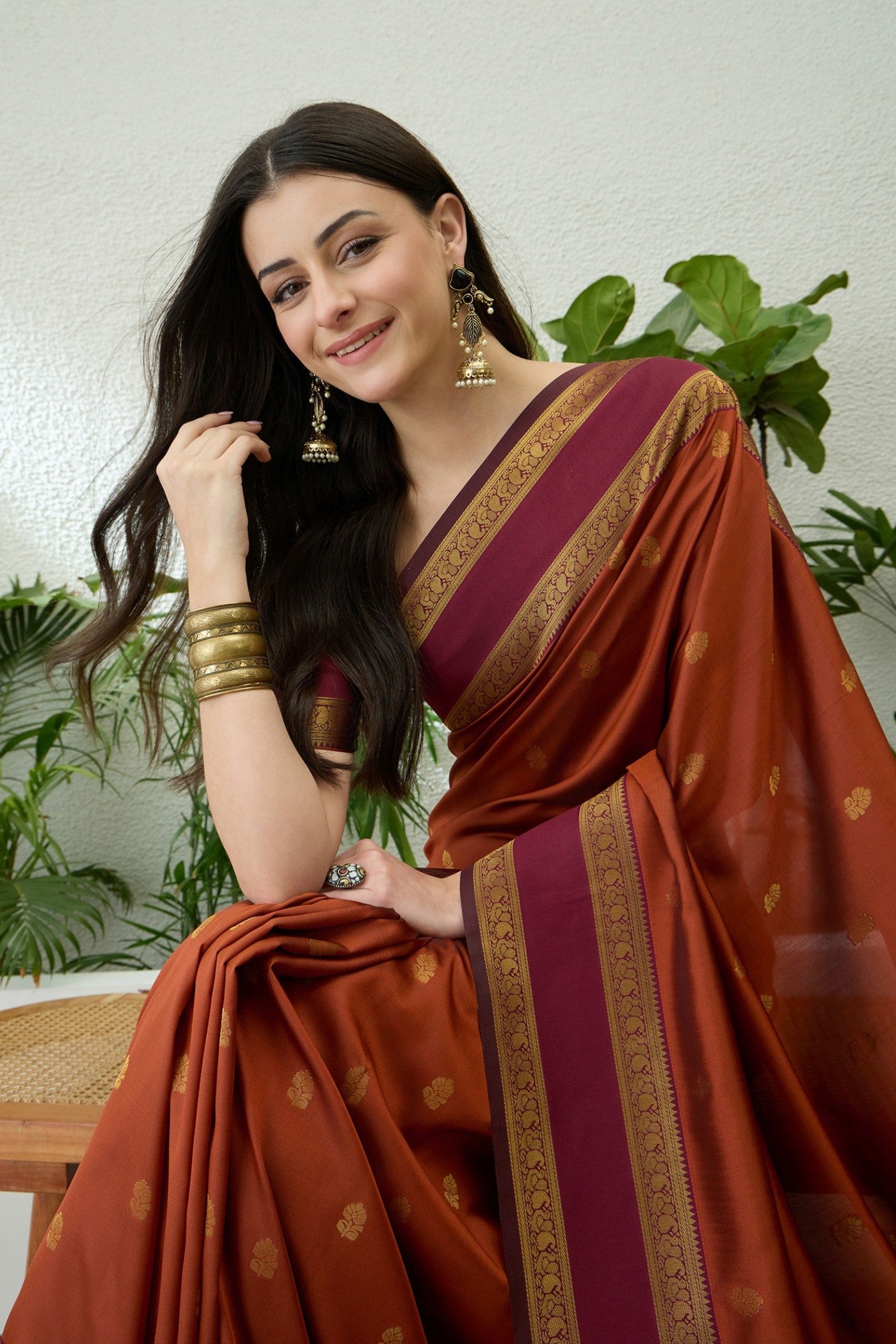 MySilkLove Bistre Brown Banarasi Woven Soft Silk Saree