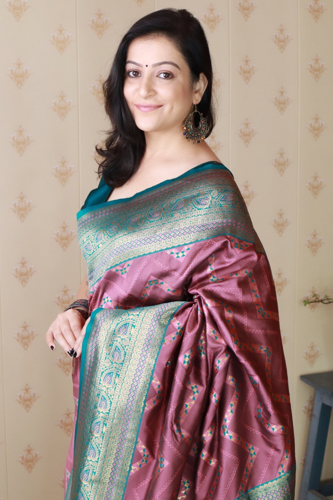 Buy MySilkLove Aesthetic Purple Banarasi Handloom Saree Online