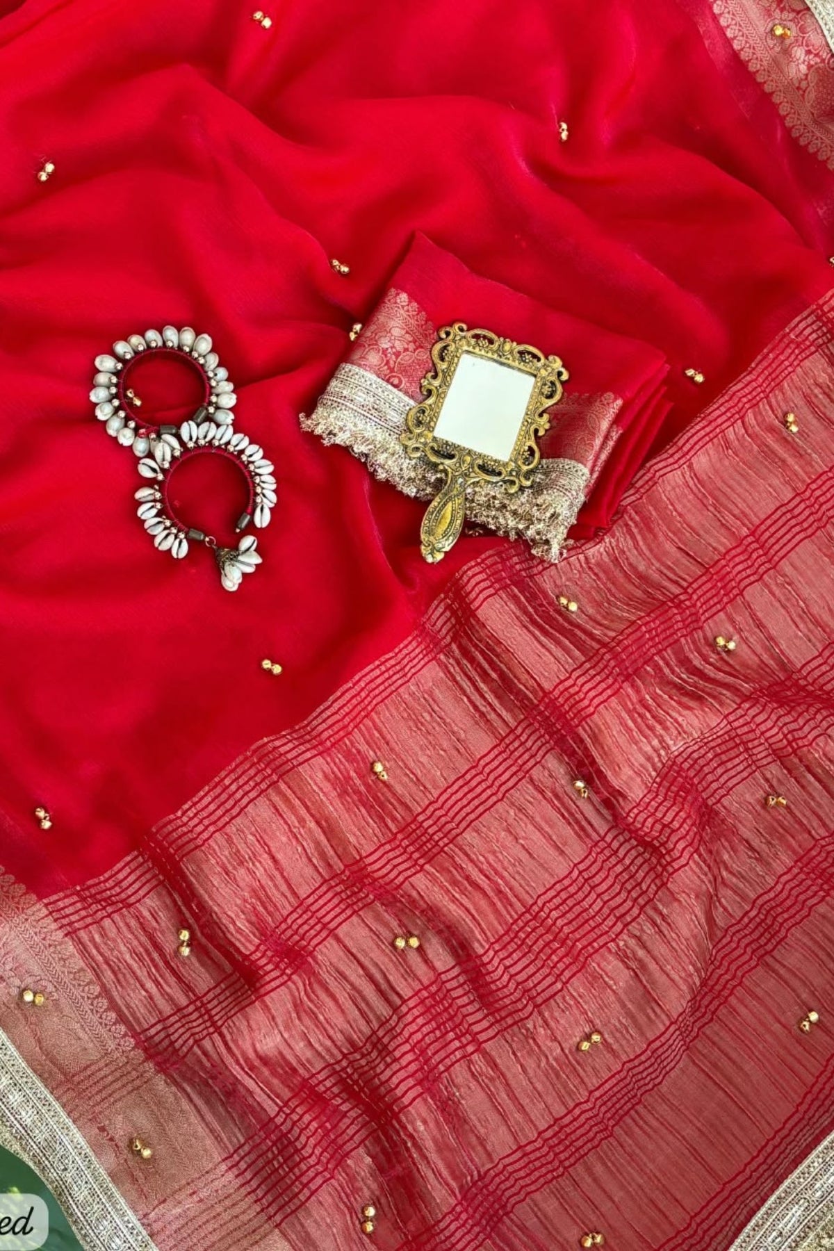 MySilkLove Wine Red Pure Soft Fendy Chiffon Saree With Fancy Lace Border