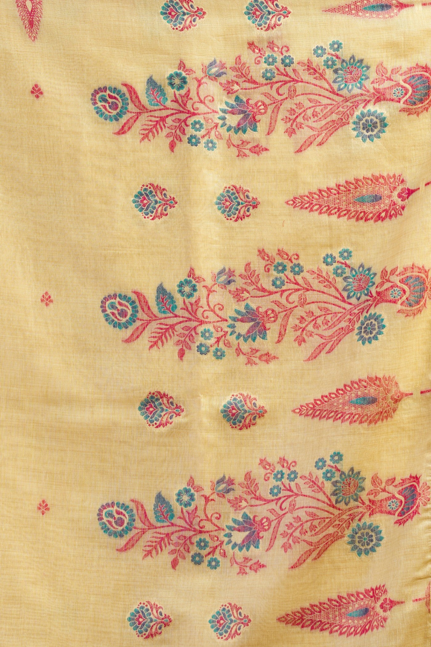 Buy MySilkLove Fluffy Butter Cream Handloom Cotton Saree Online