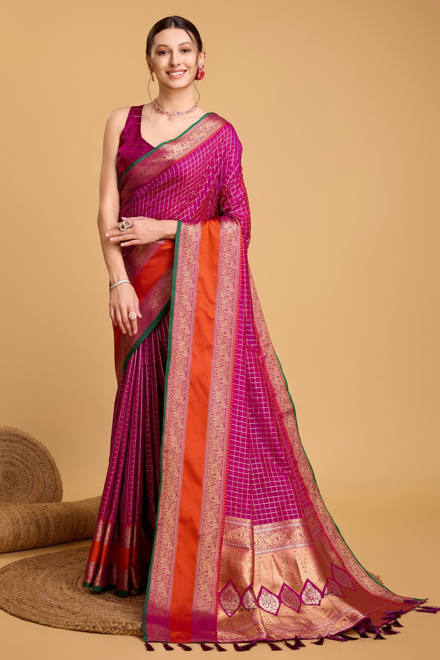 Buy MySilkLove Veronica Purple Zari Woven Banarasi Saree Online