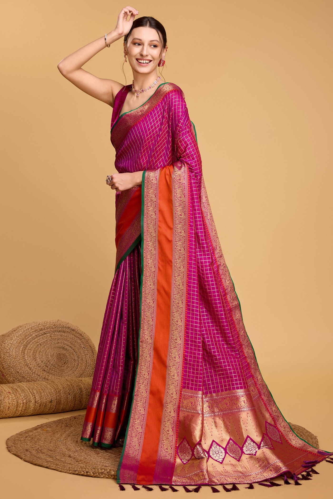 Buy MySilkLove Veronica Purple Zari Woven Banarasi Saree Online