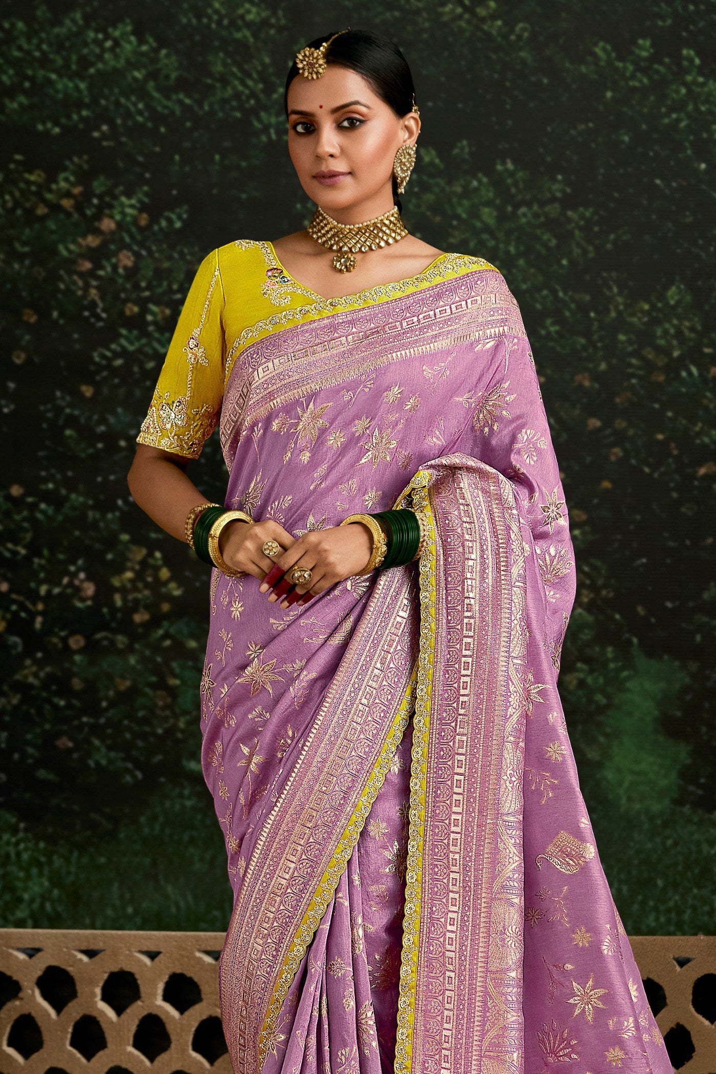 Buy MySilkLove Rouge Pink Designer Banarasi Saree Online