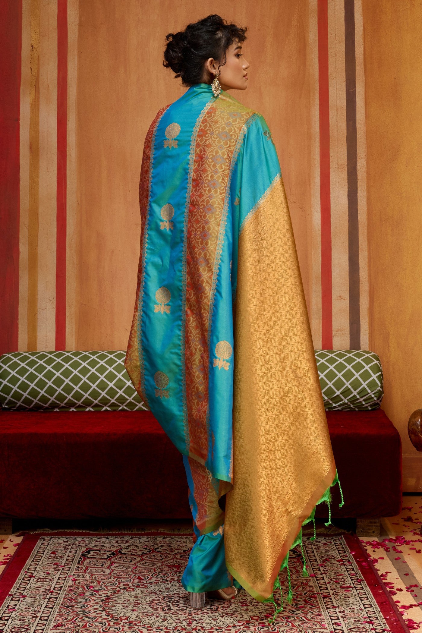 Buy MySilkLove Bluebonnet Banarasi Handloom Patola Saree Online