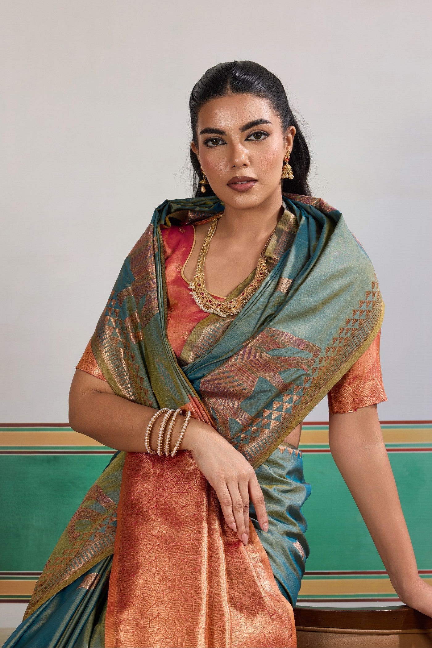 MySilkLove Sun Faded Blue Banarasi Handloom Saree