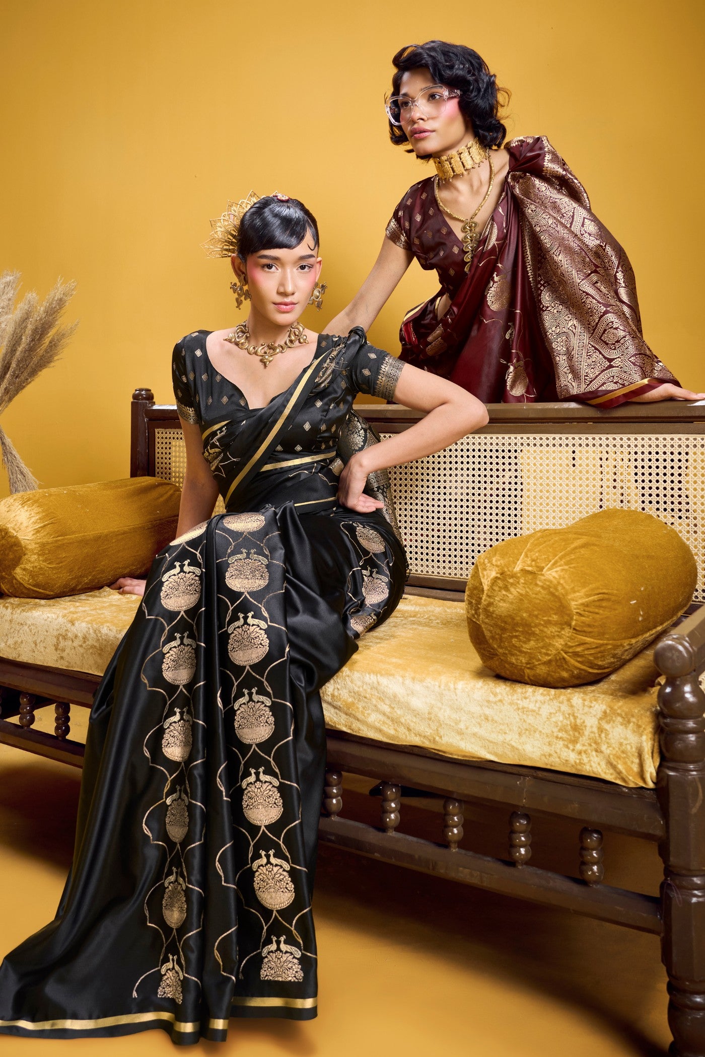 Buy MySilkLove Rich Brown Handloom Satin Silk Saree Online