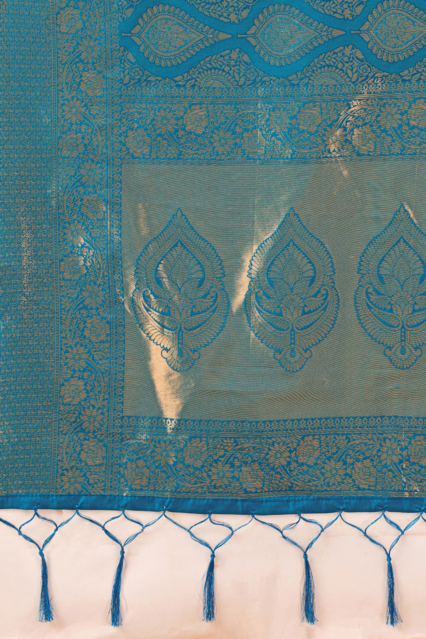 Buy MySilkLove Glaucous Blue Woven Kanjivaram Saree Online